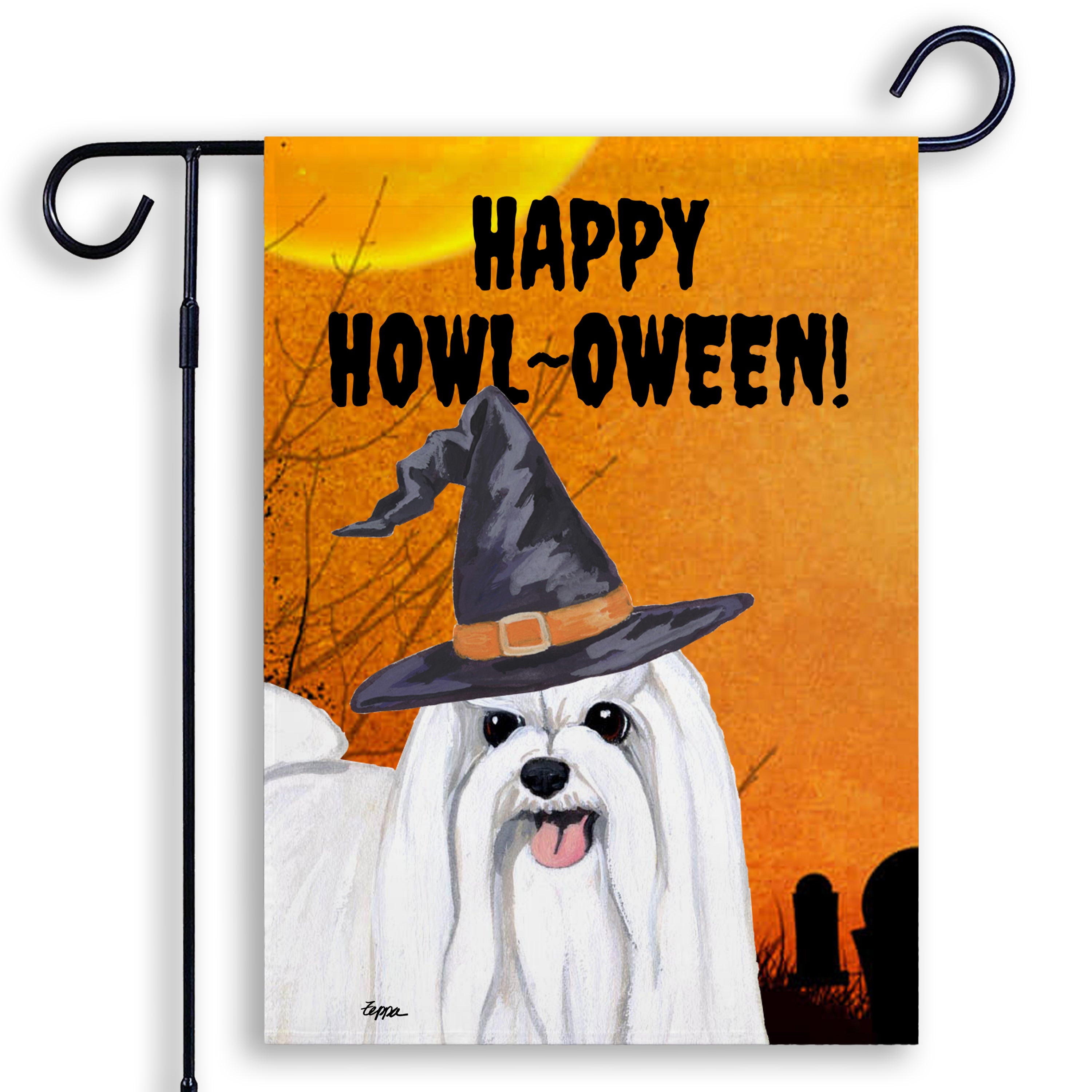 Maltese Halloween Garden Flag