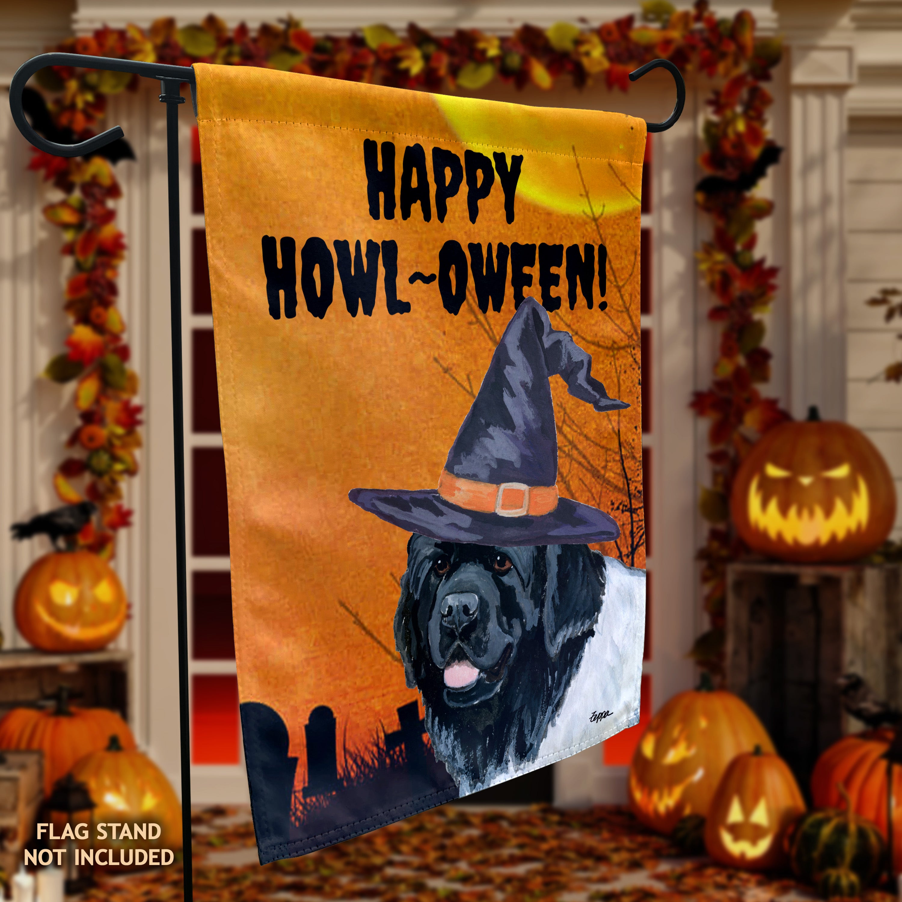 Newfoundland Halloween Garden Flag