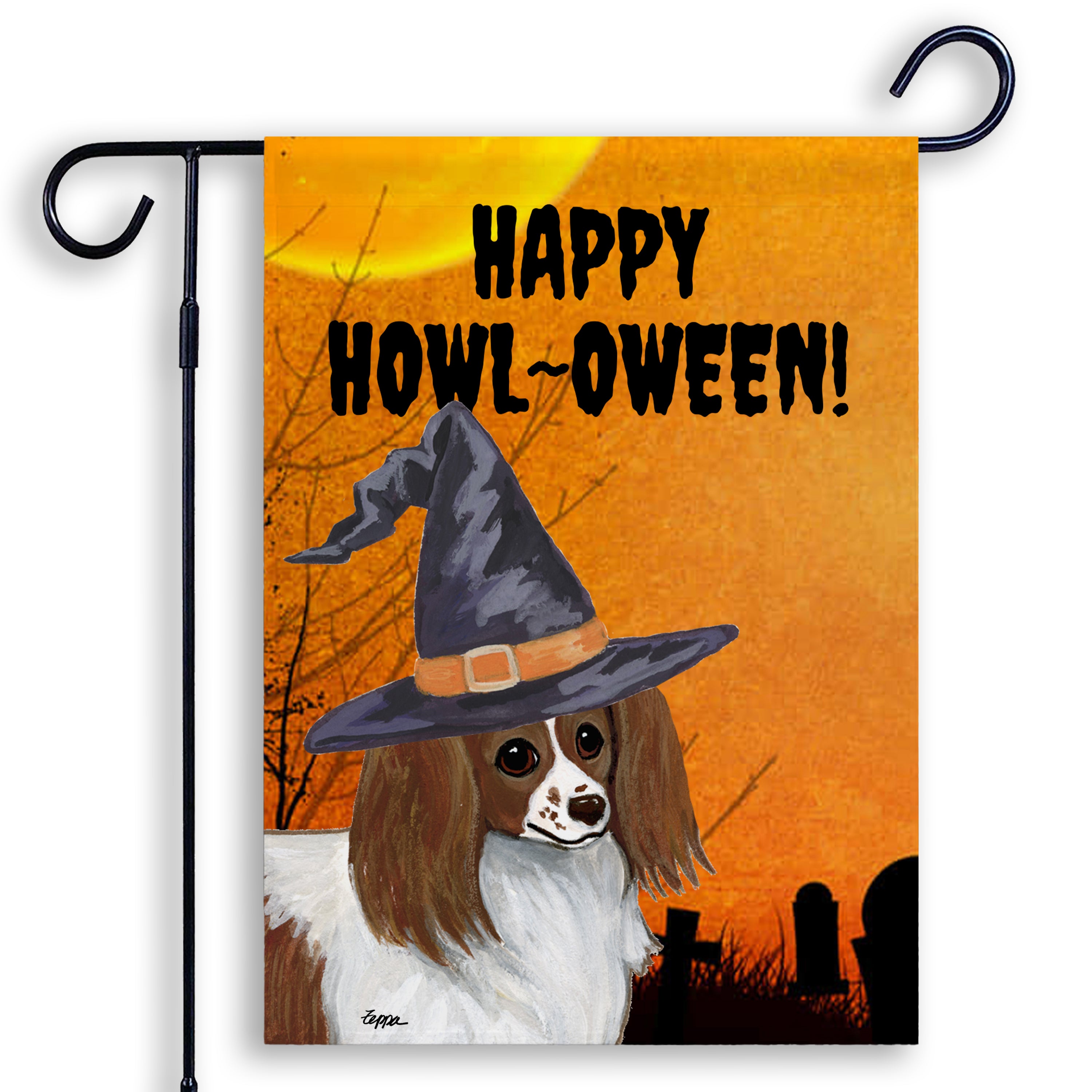 Papillon Halloween Garden Flag