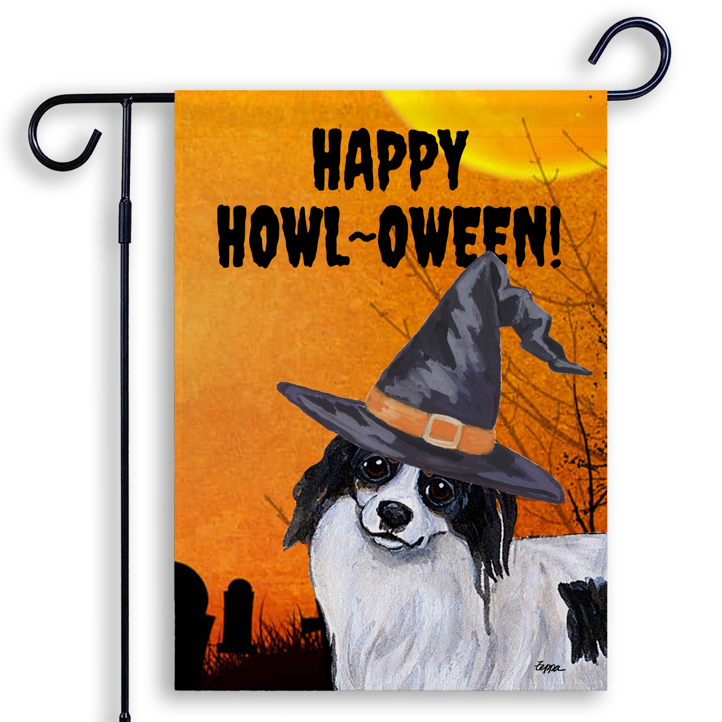 Papillon Halloween Garden Flag