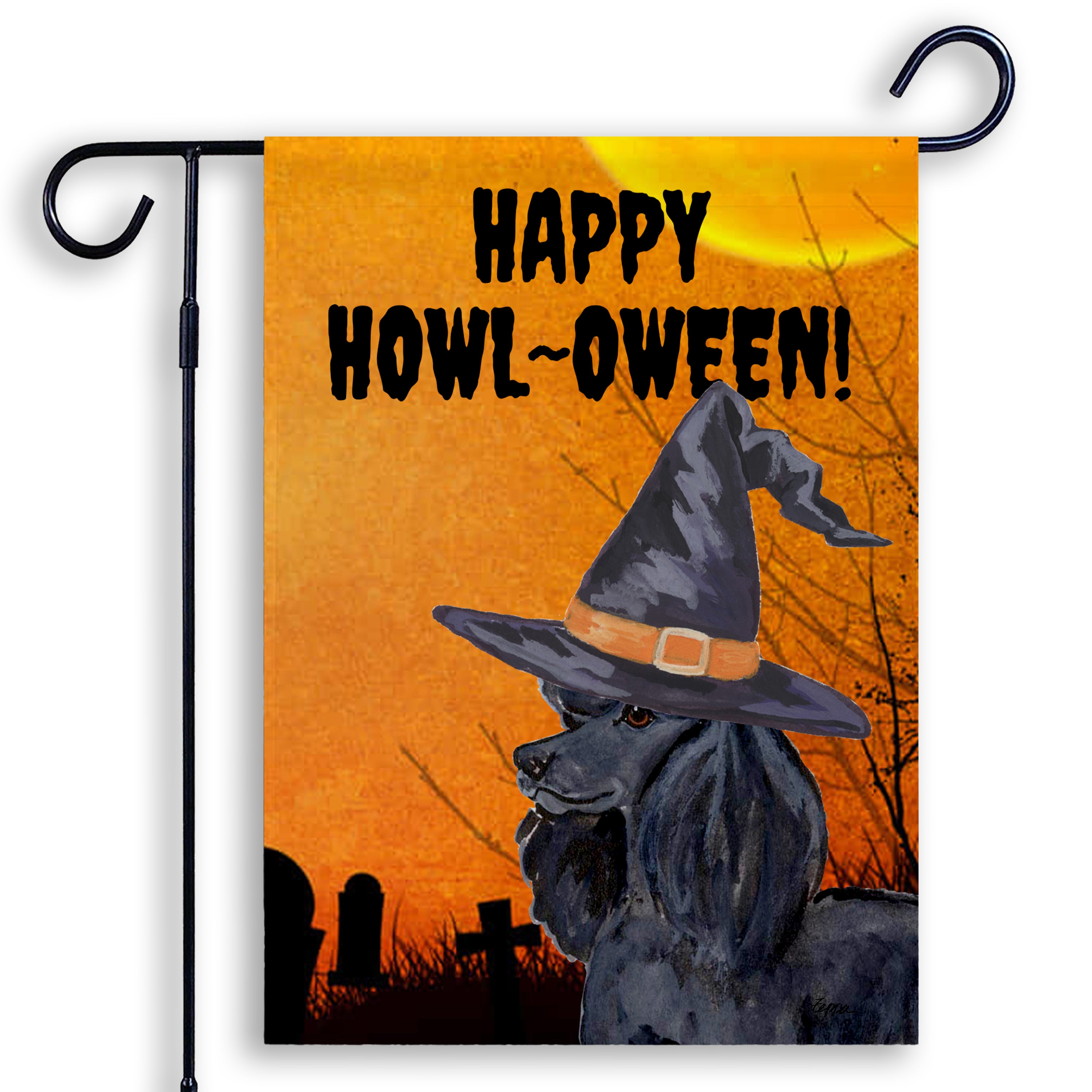Poodle Halloween Garden Flag