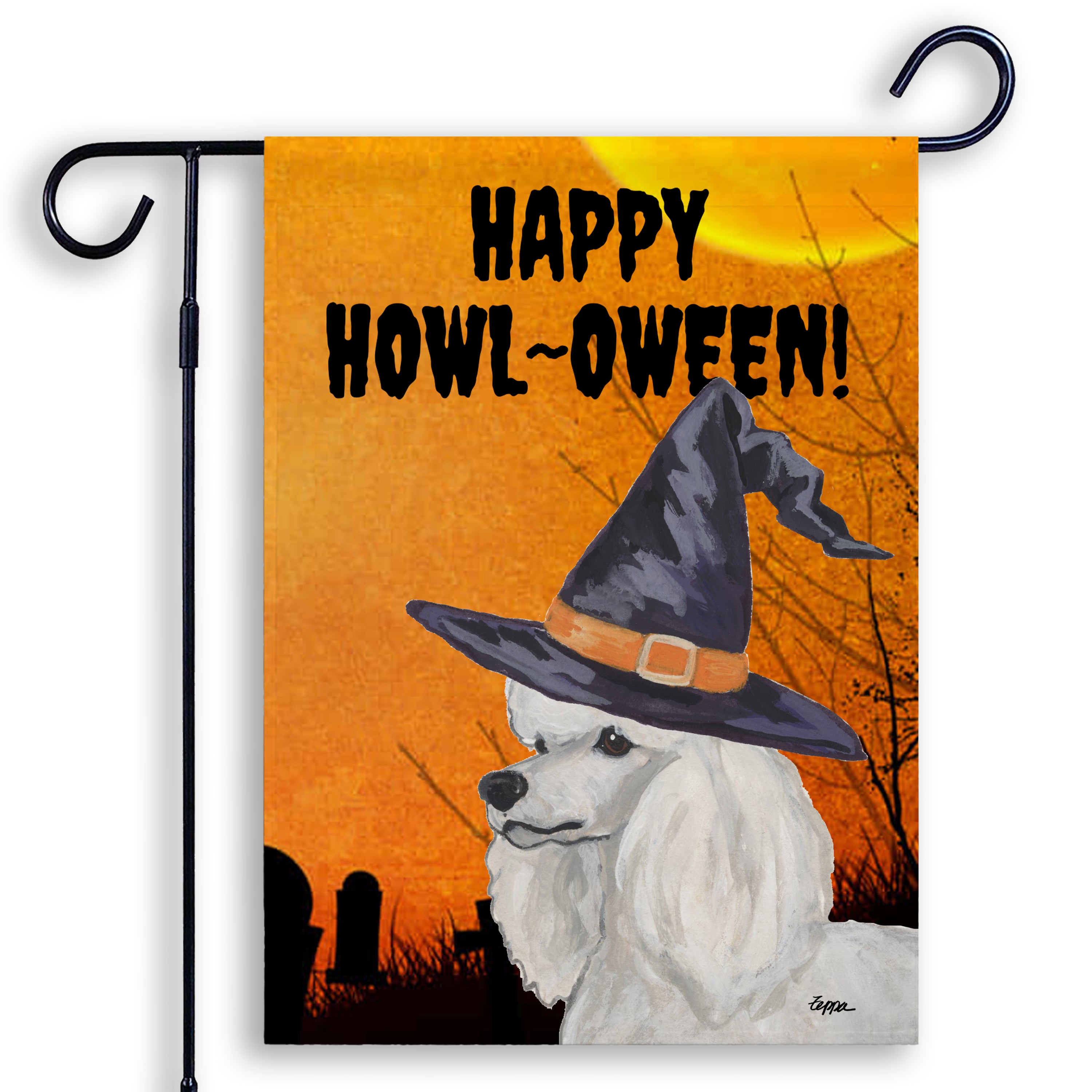 Poodle Halloween Garden Flag