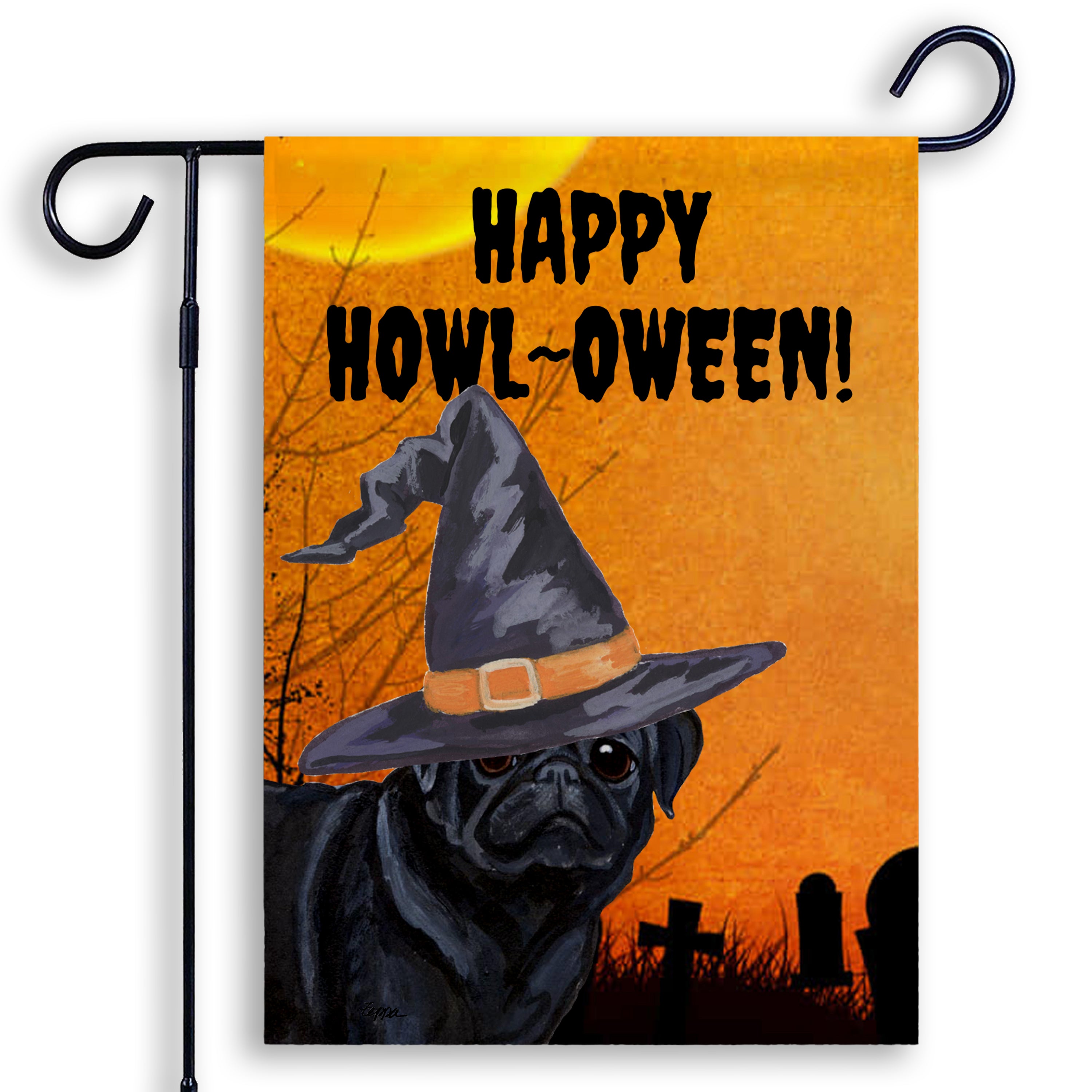 Pug Halloween Garden Flag