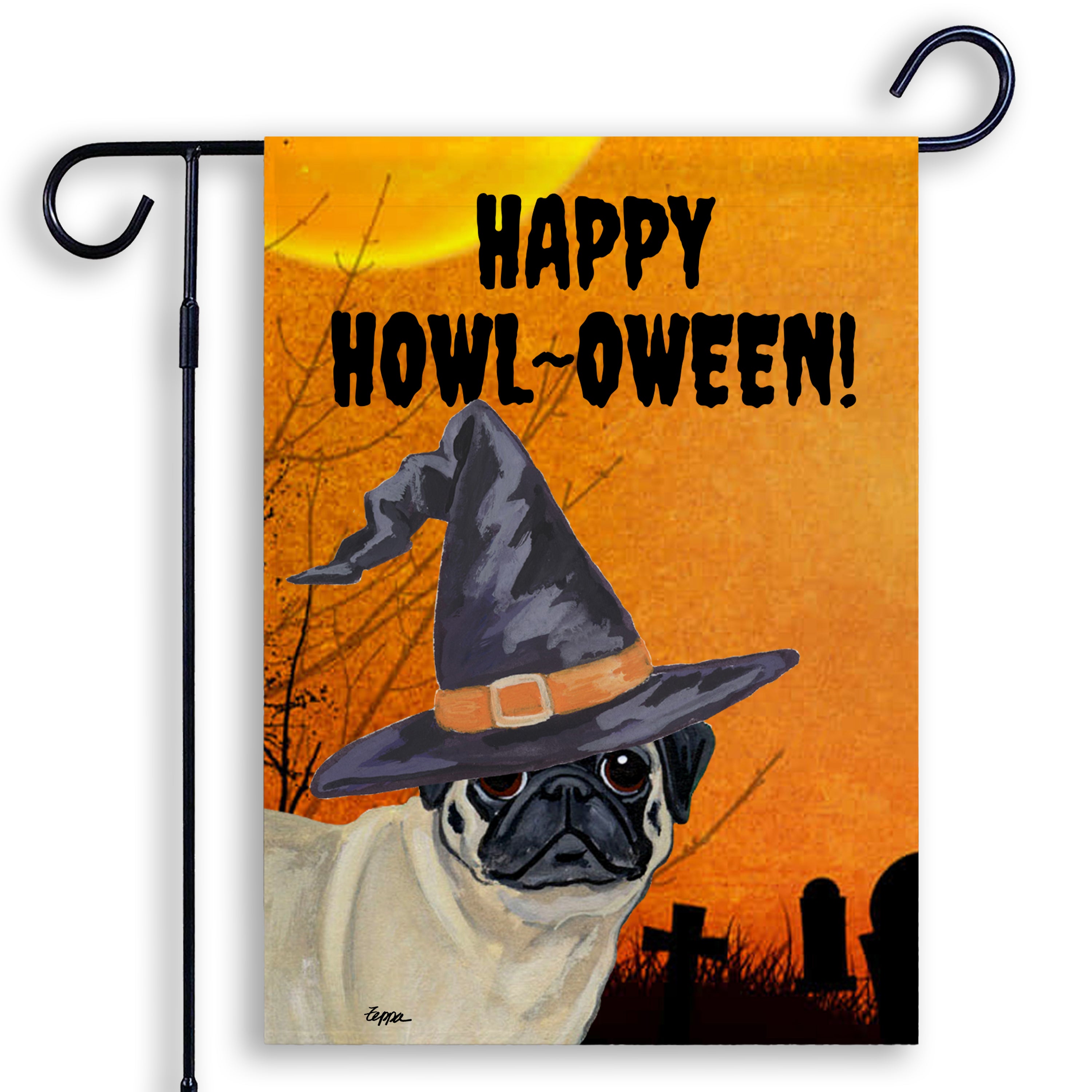 Pug Halloween Garden Flag