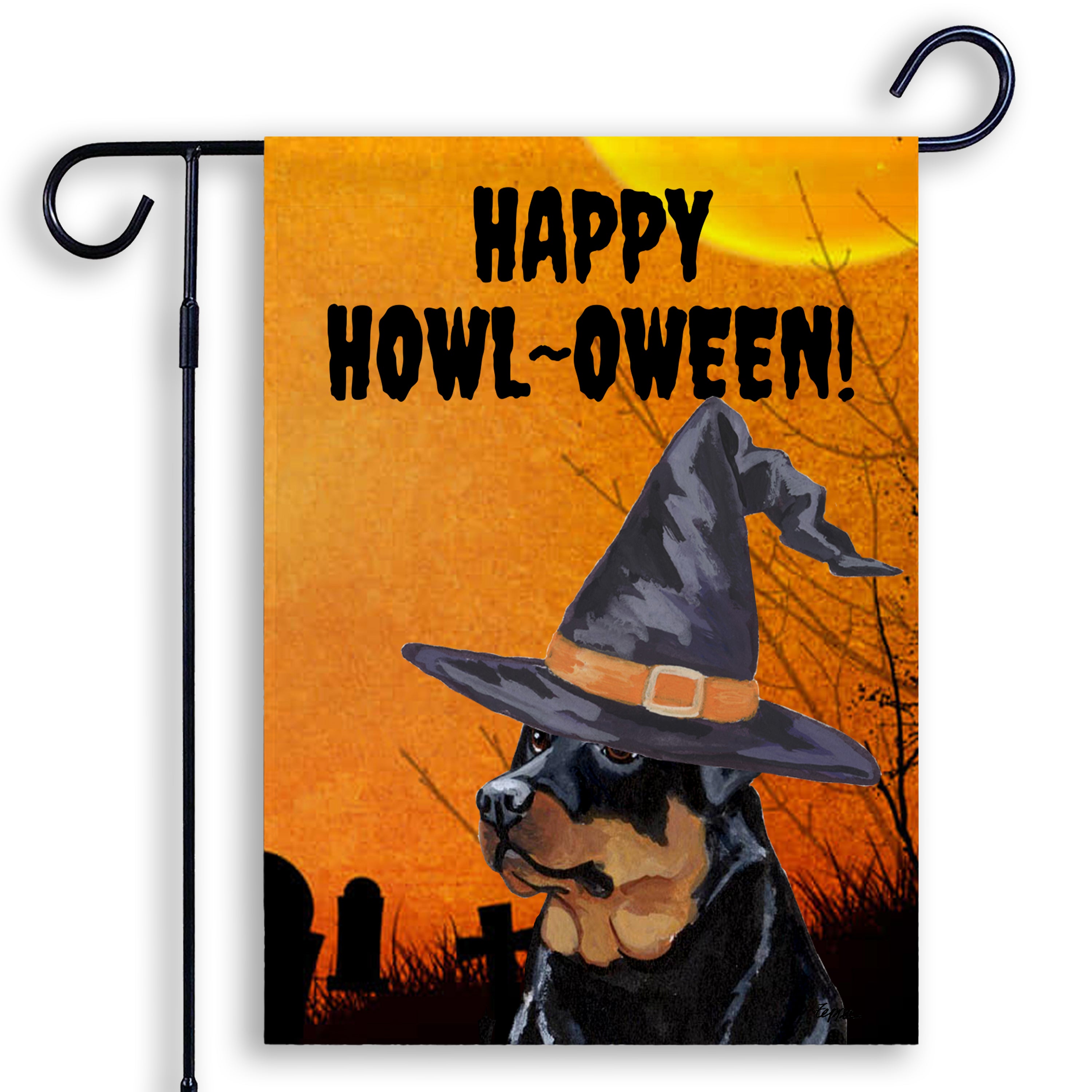 Rottweiler Halloween Garden Flag