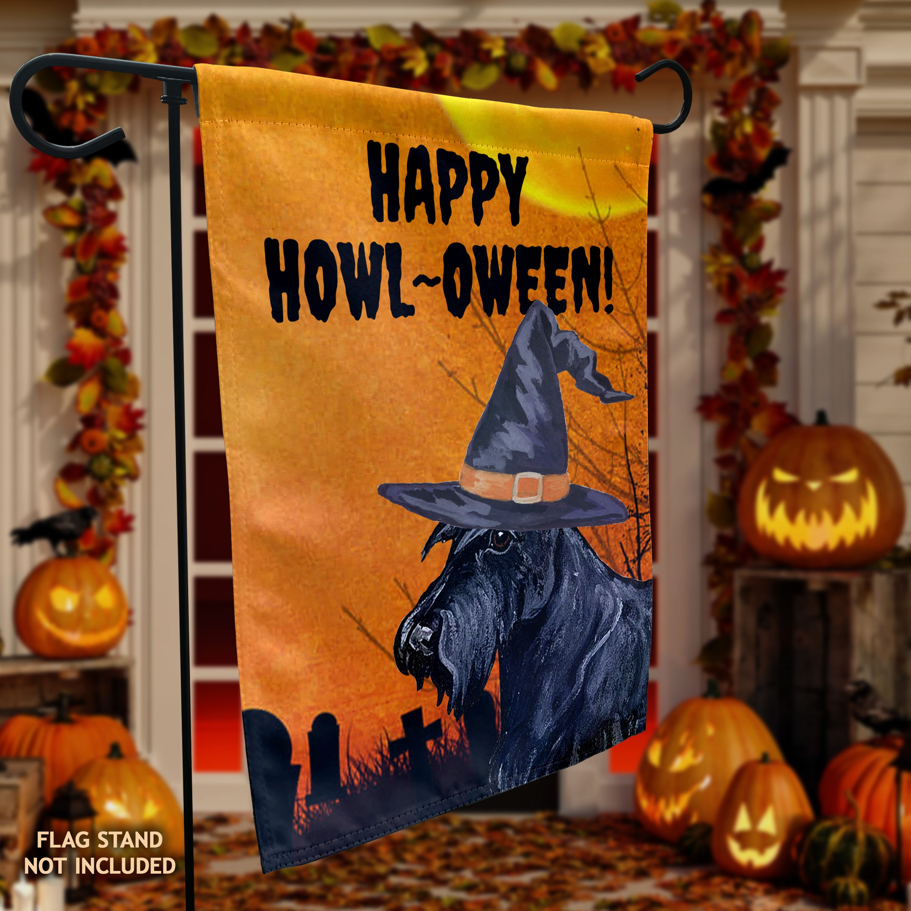 Scottish Terrier Halloween Garden Flag