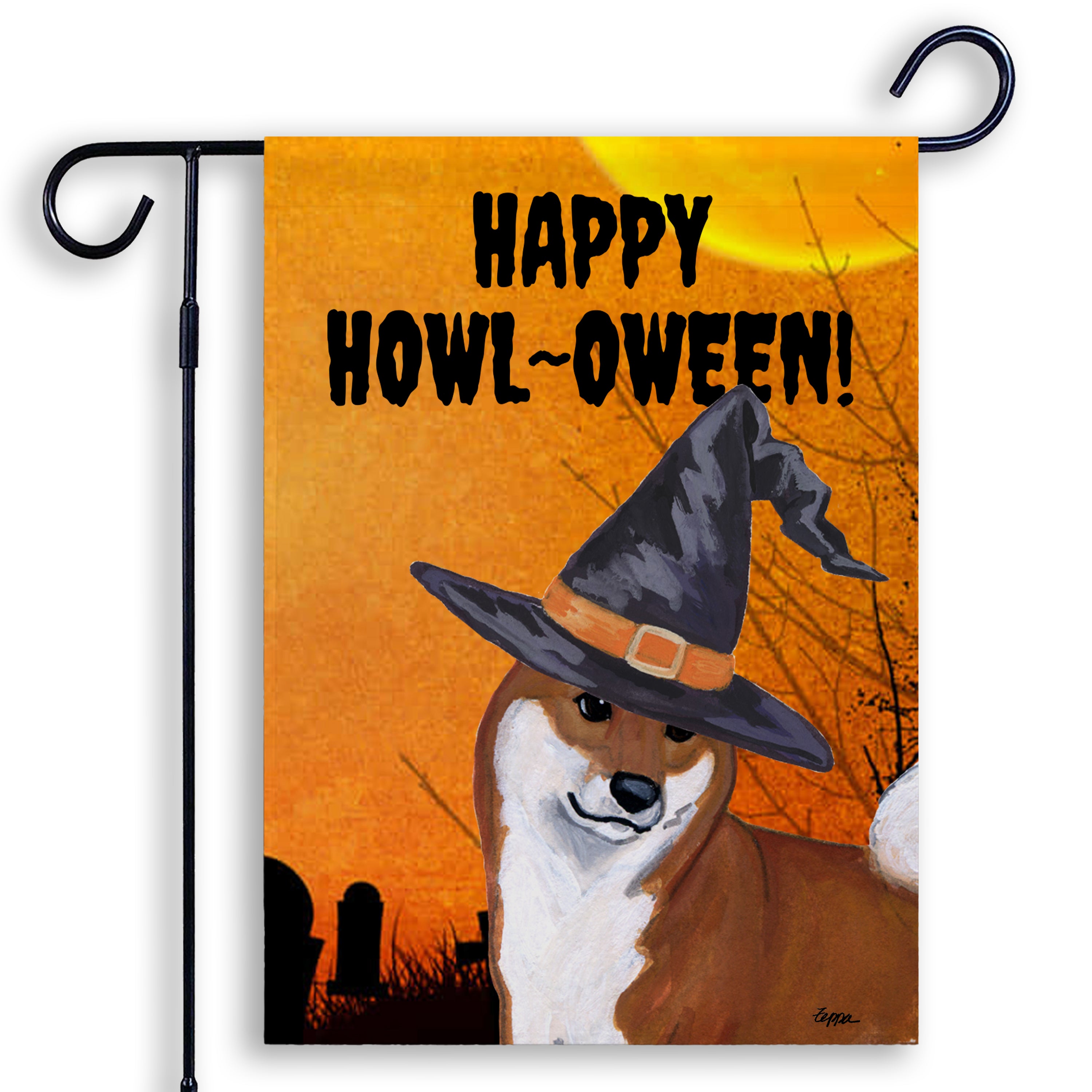 Shiba Inu Halloween Garden Flag