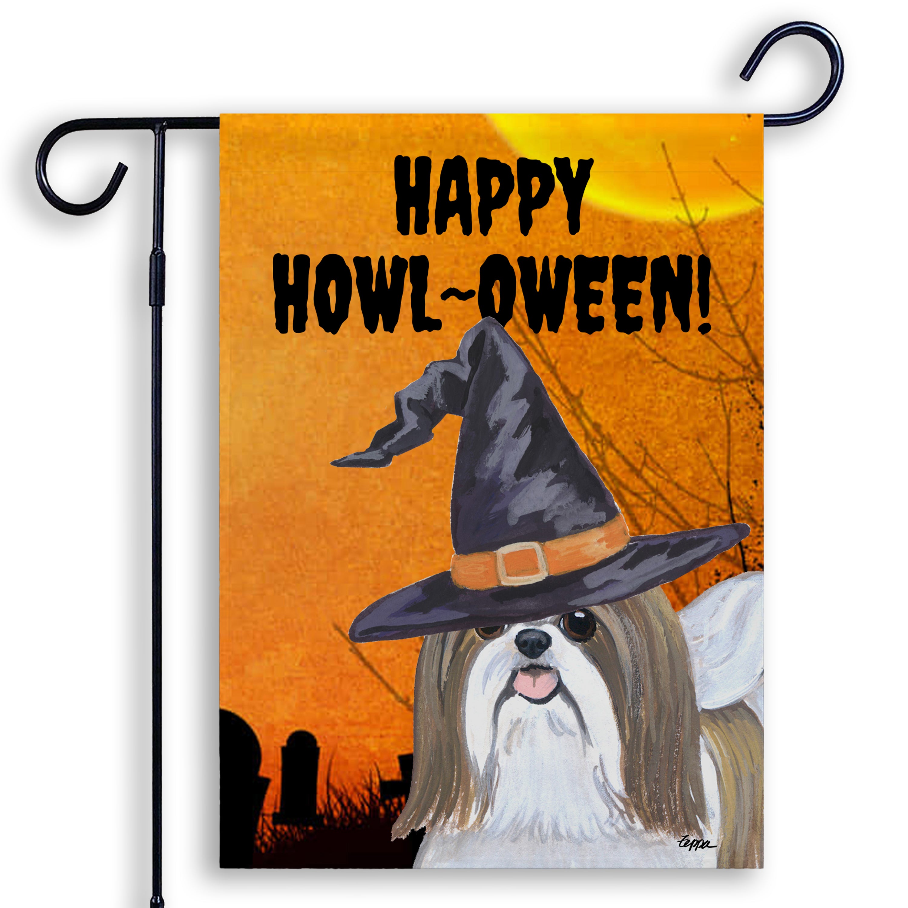 Shih Tzu Halloween Garden Flag