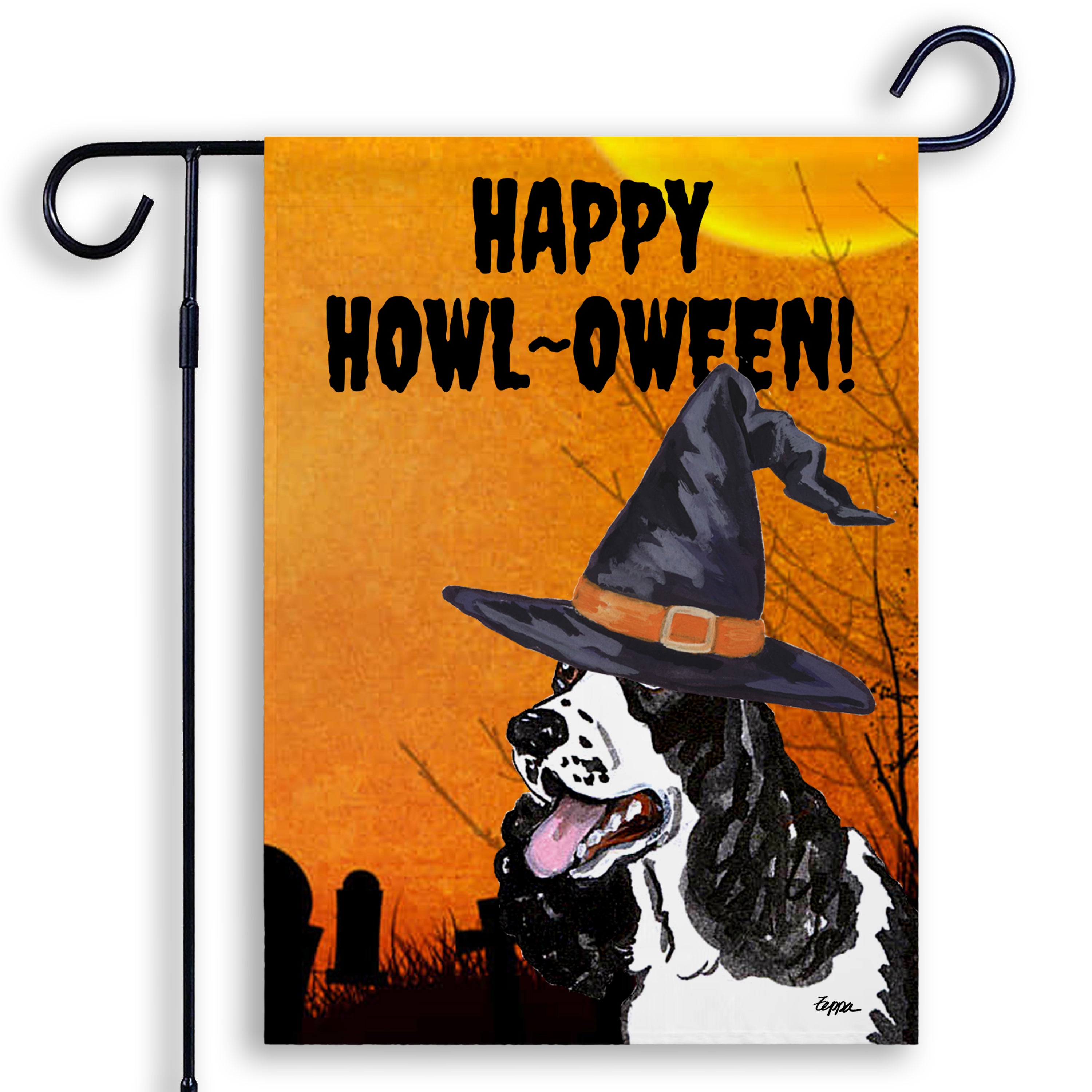 Springer Spaniel Halloween Garden Flag