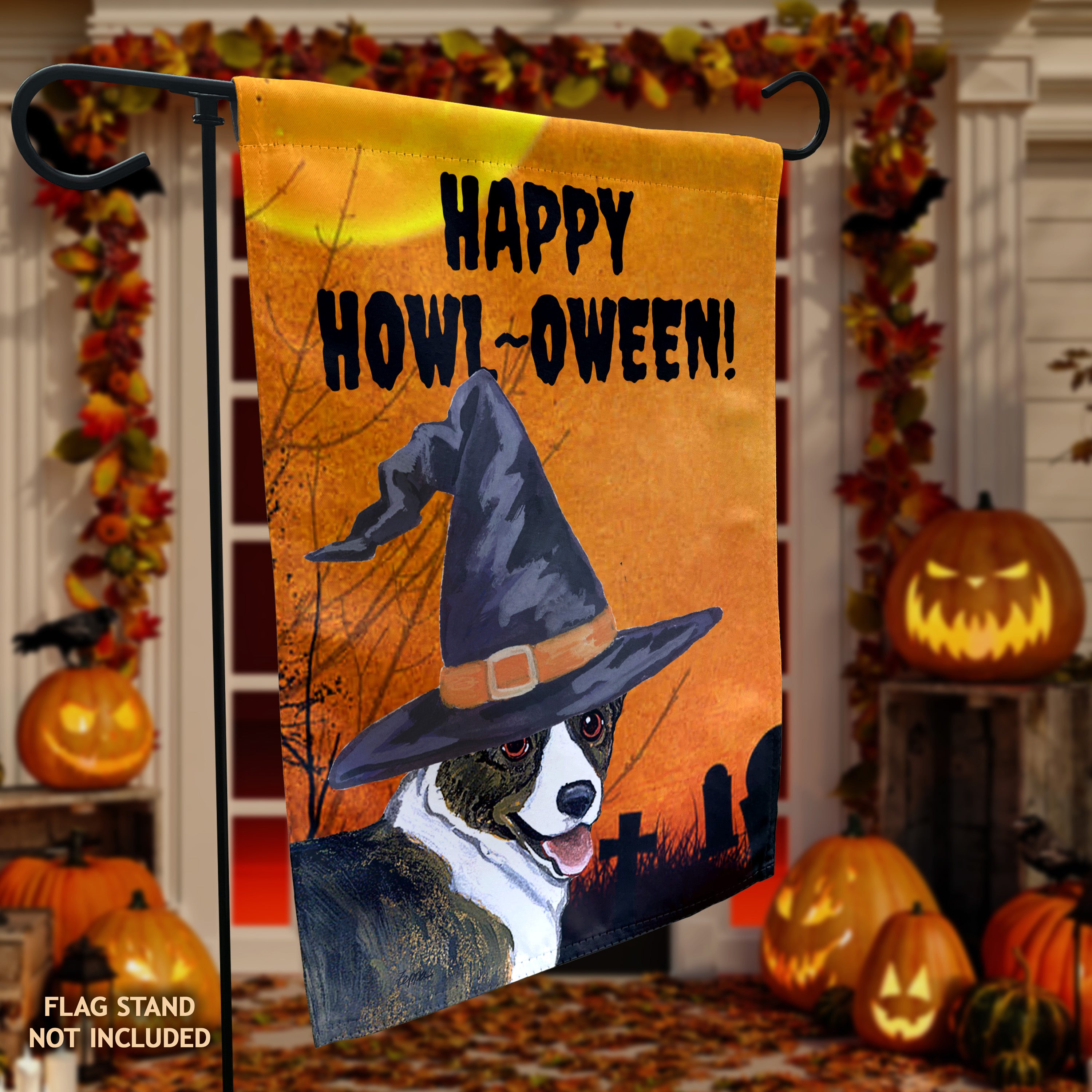 Welsh Corgi Cardigan    Halloween Garden Flag