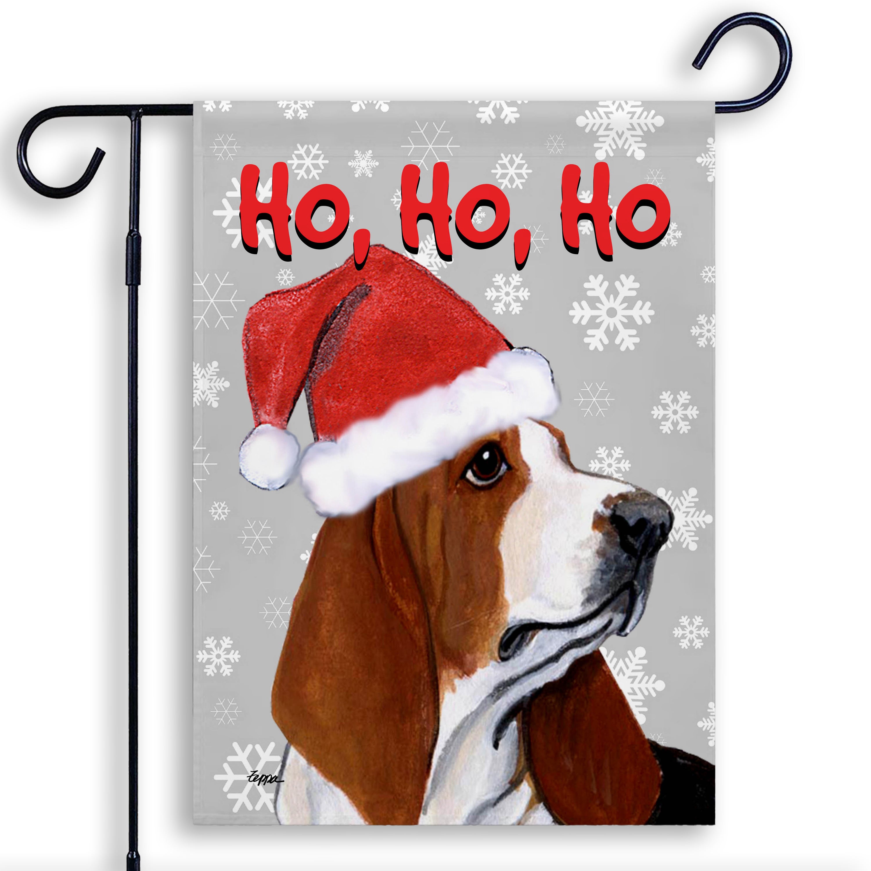 Basset Hound      Christmas Garden Flag
