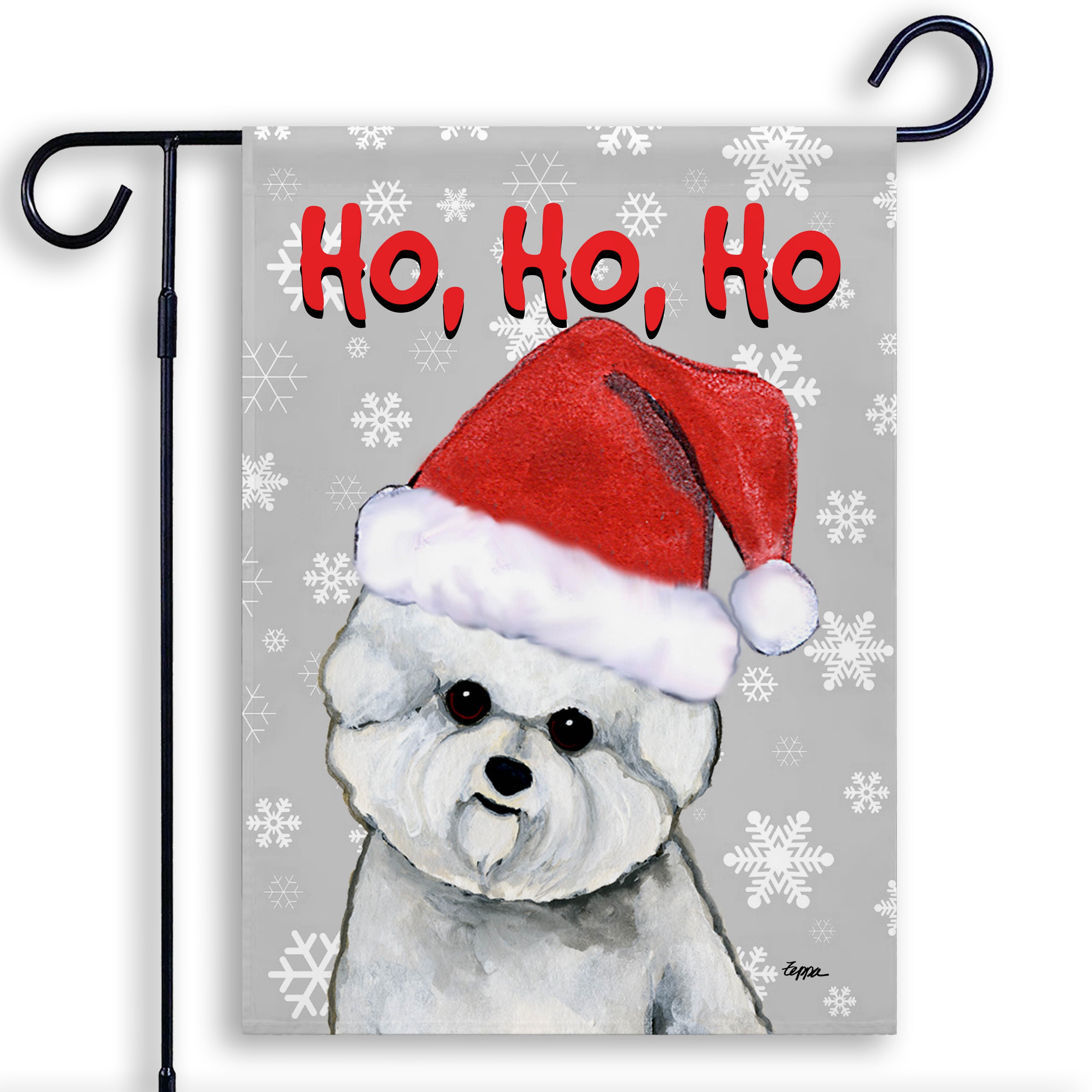 Bichon Frise Christmas Garden Flag