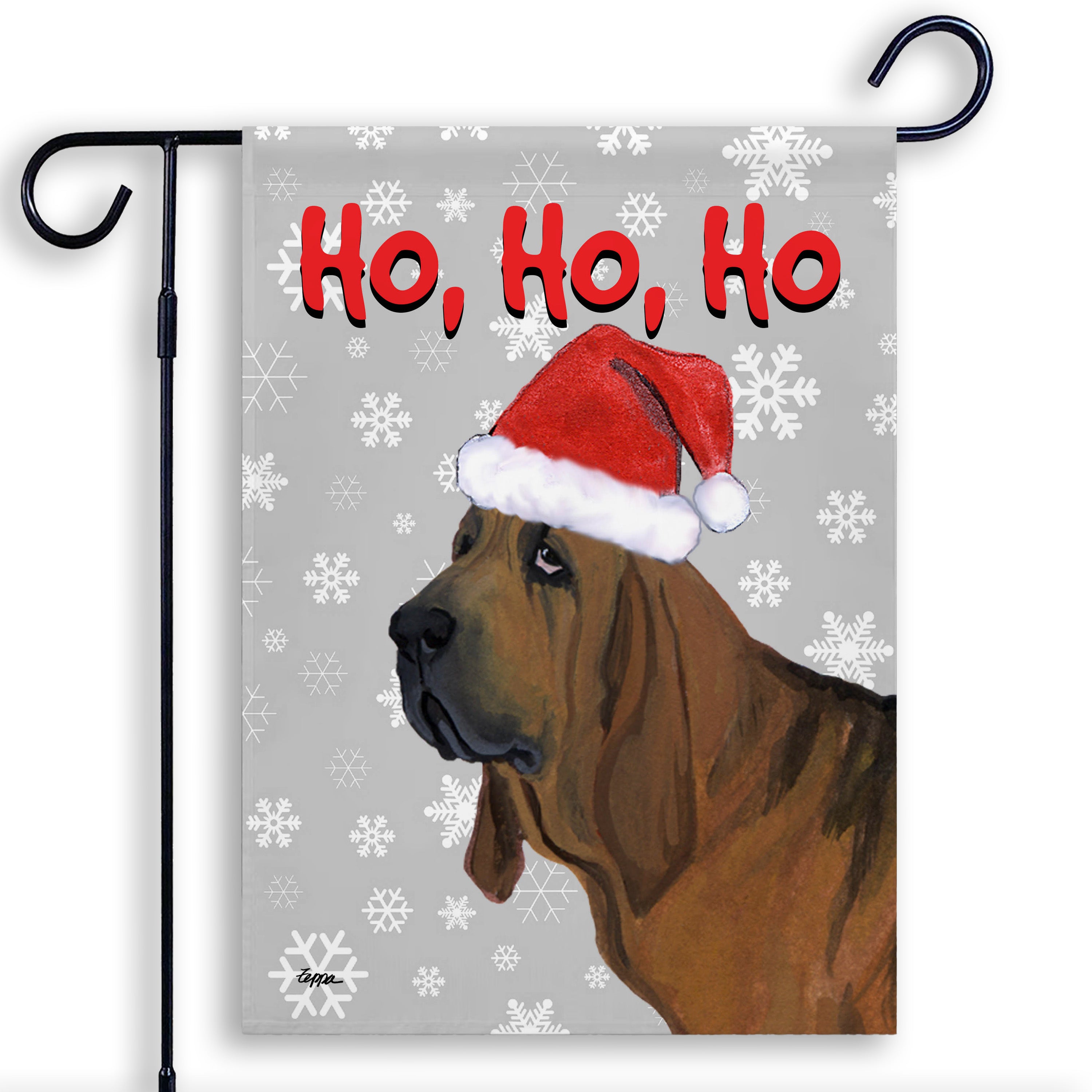 Bloodhound Christmas Garden Flag