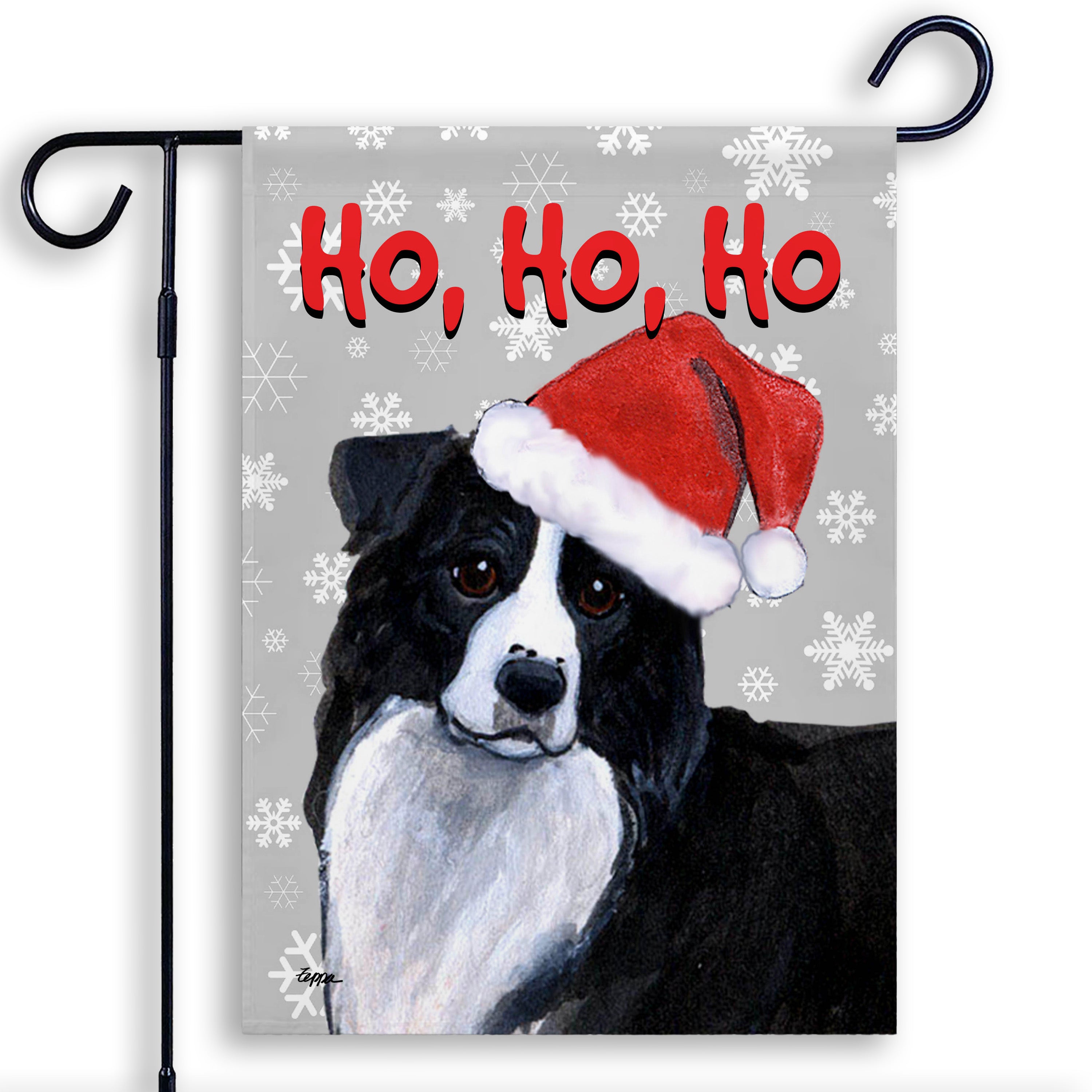 Border Collie Christmas Garden Flag