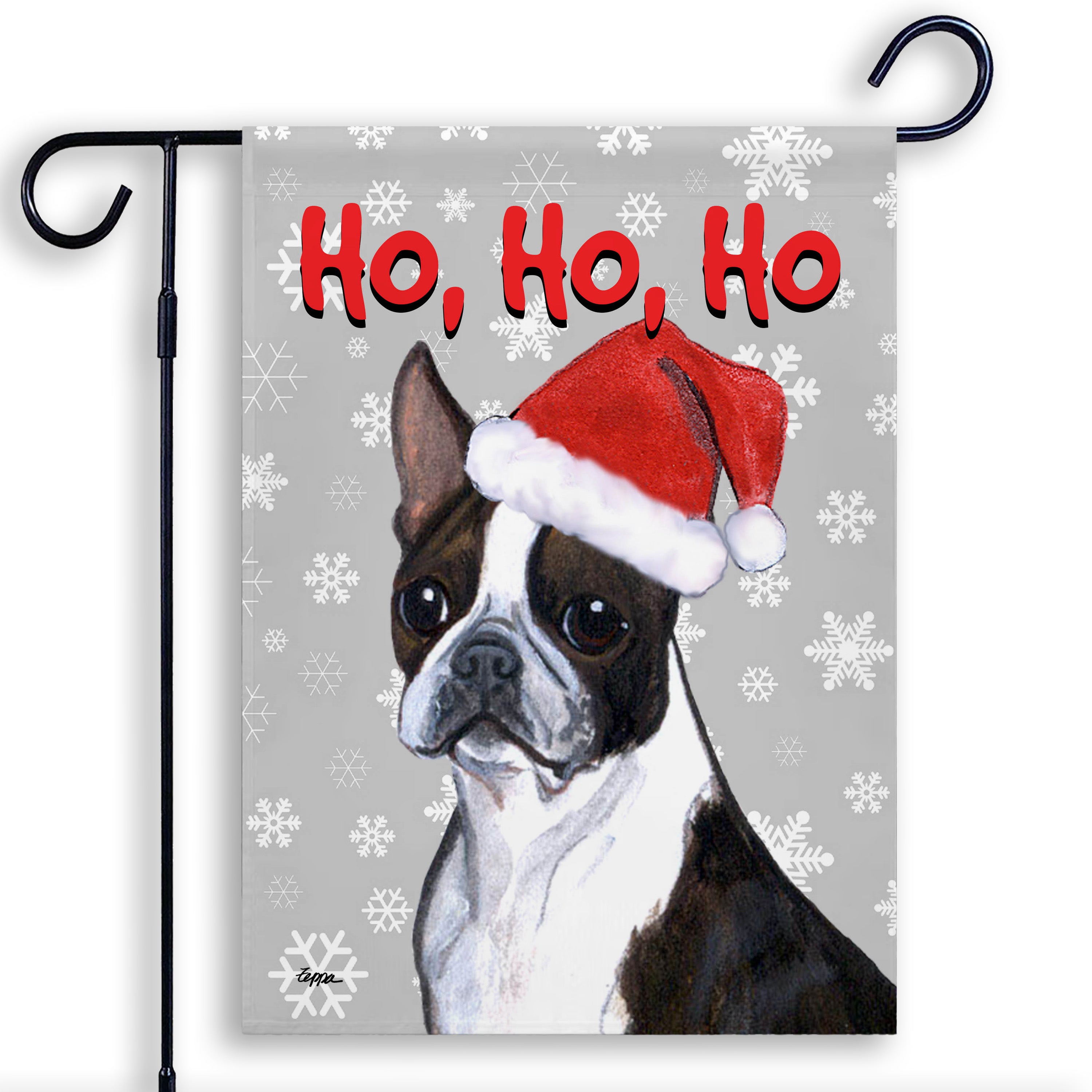 Boston Terrier Christmas Garden Flag