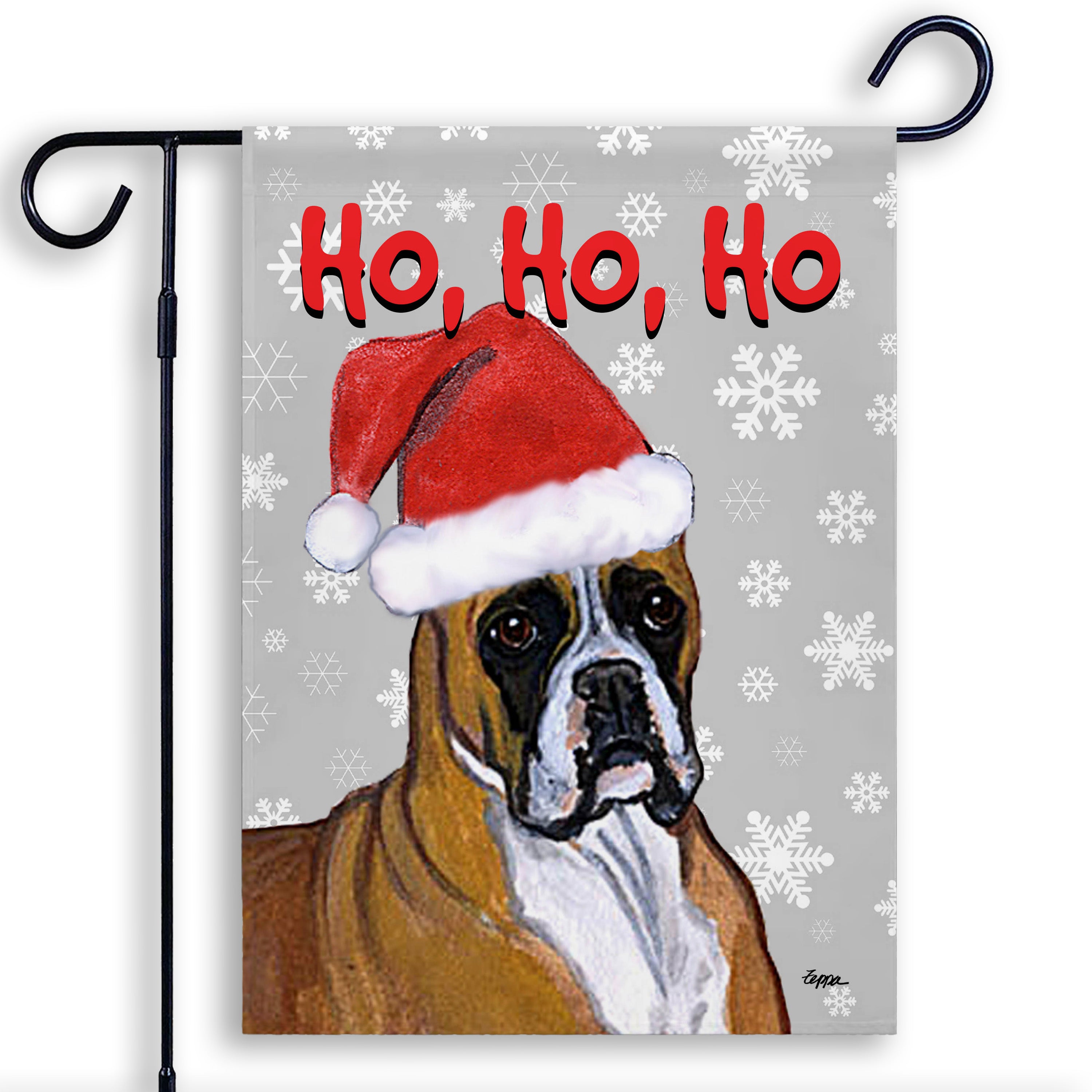 Boxer Lying Christmas Garden Flag