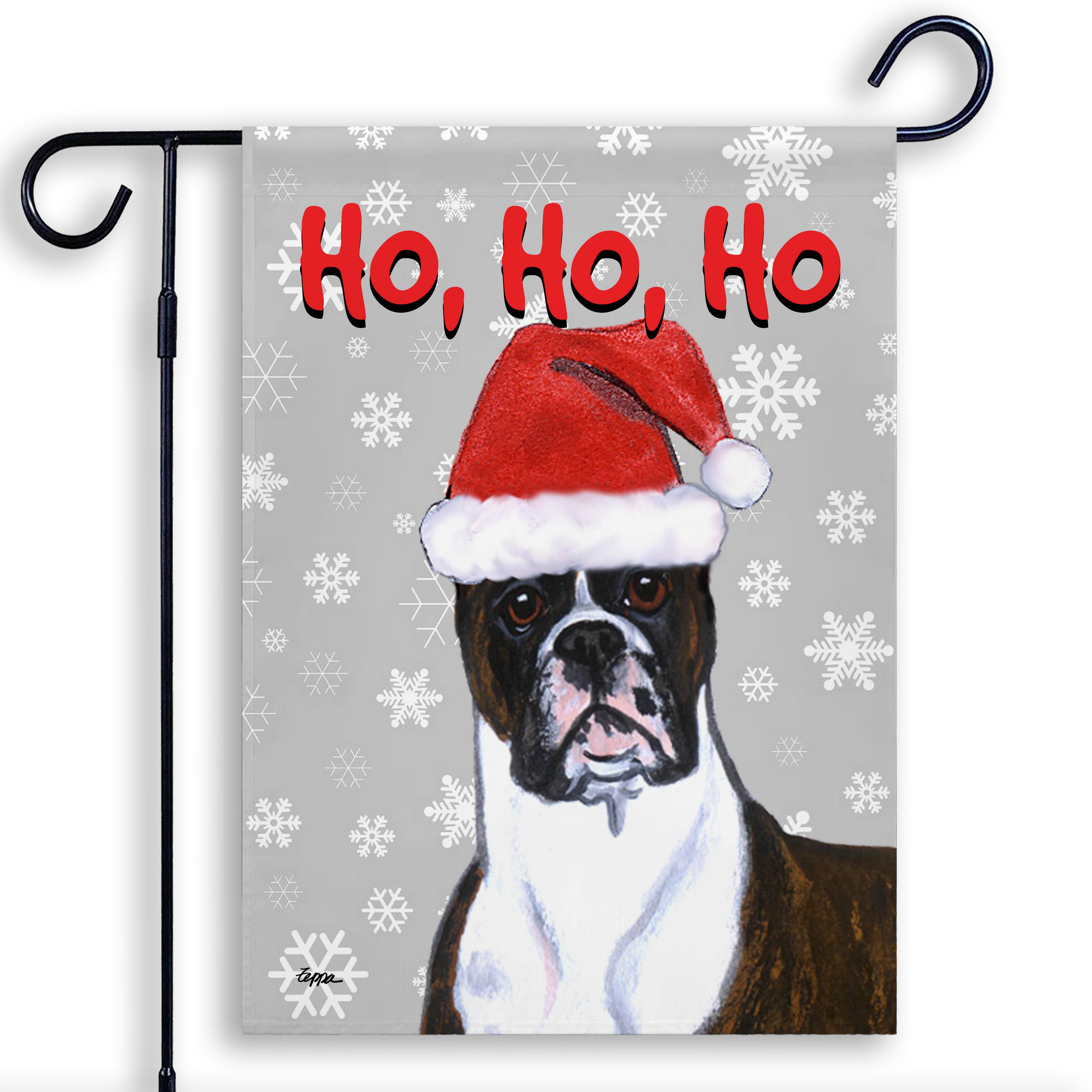 Boxer Standing Christmas Garden Flag