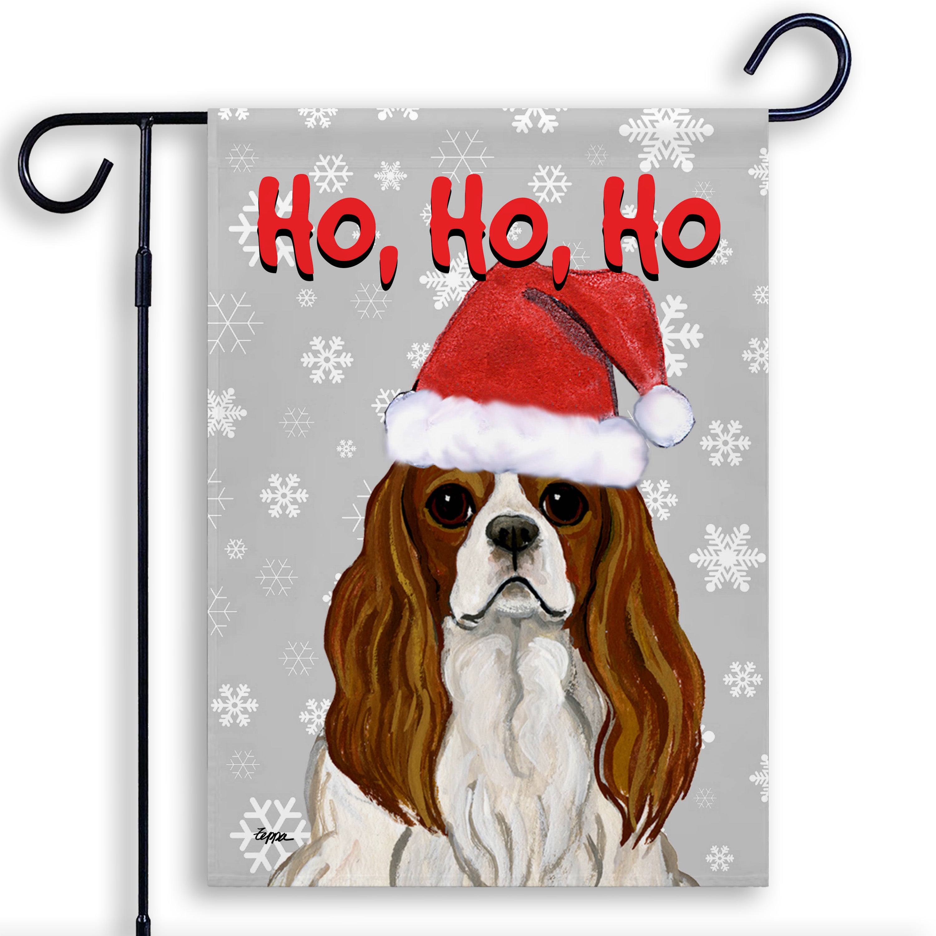 Cavalier King Charles Spaniel Christmas Garden Flag