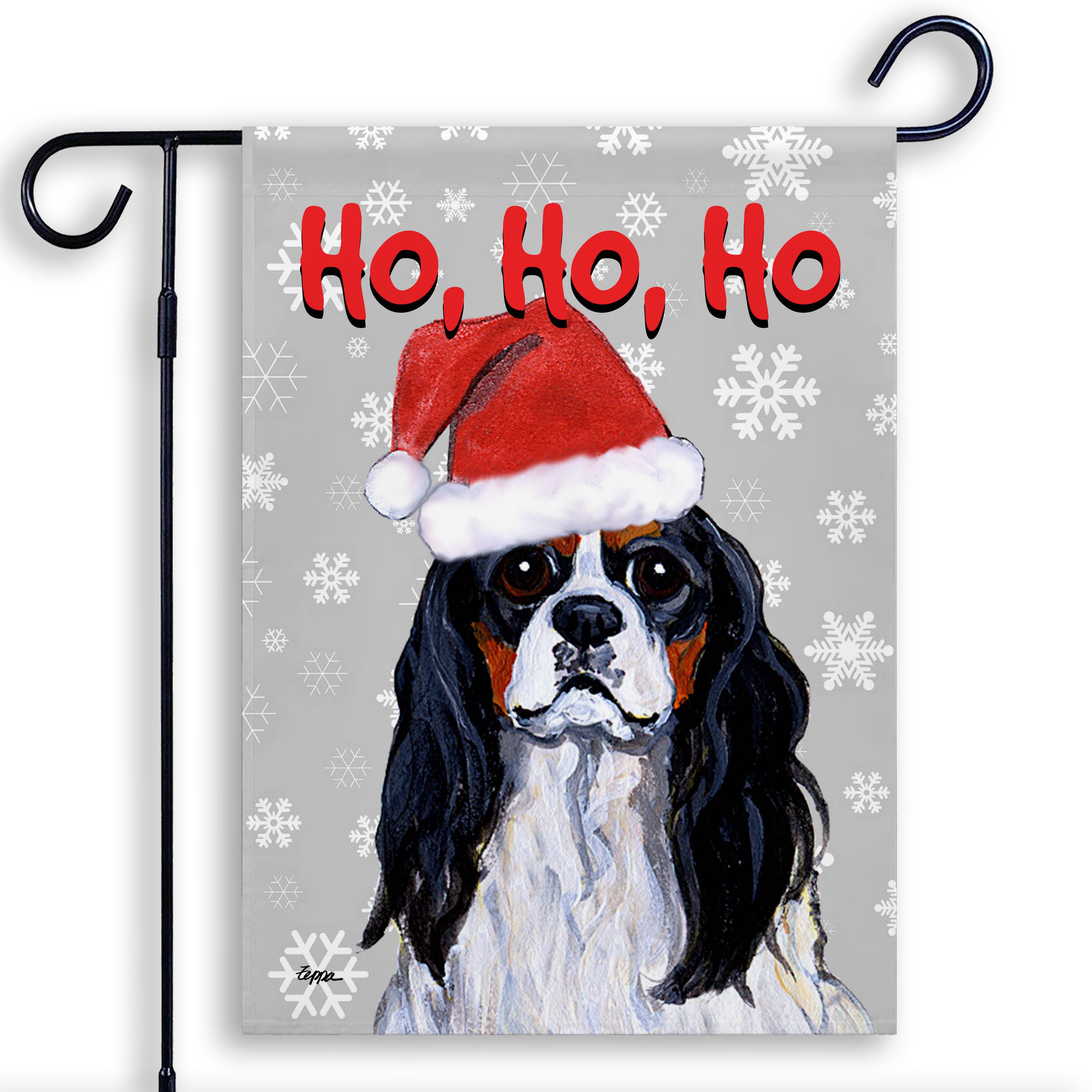 Cavalier King Charles Spaniel Christmas Garden Flag