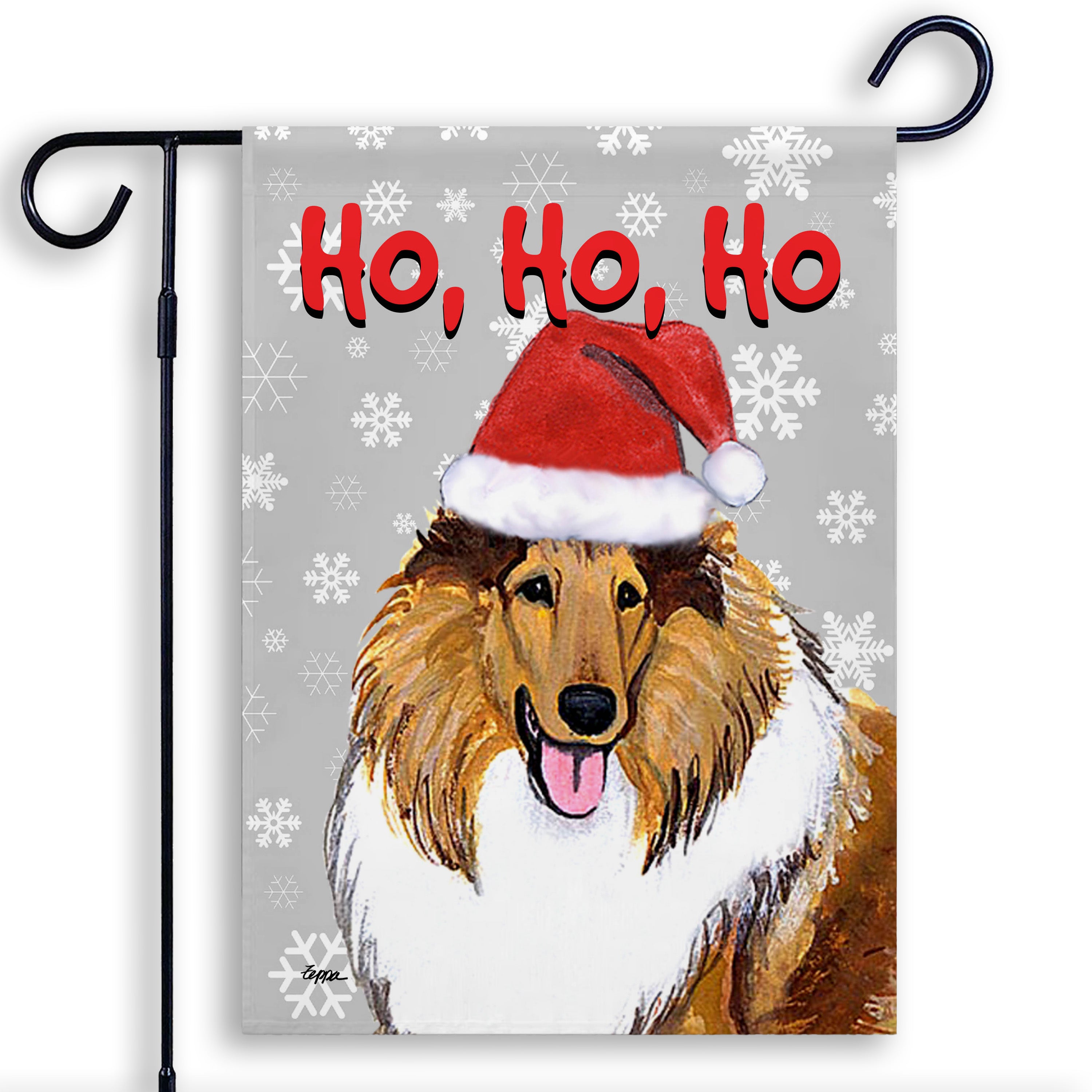 Collie Christmas Garden Flag