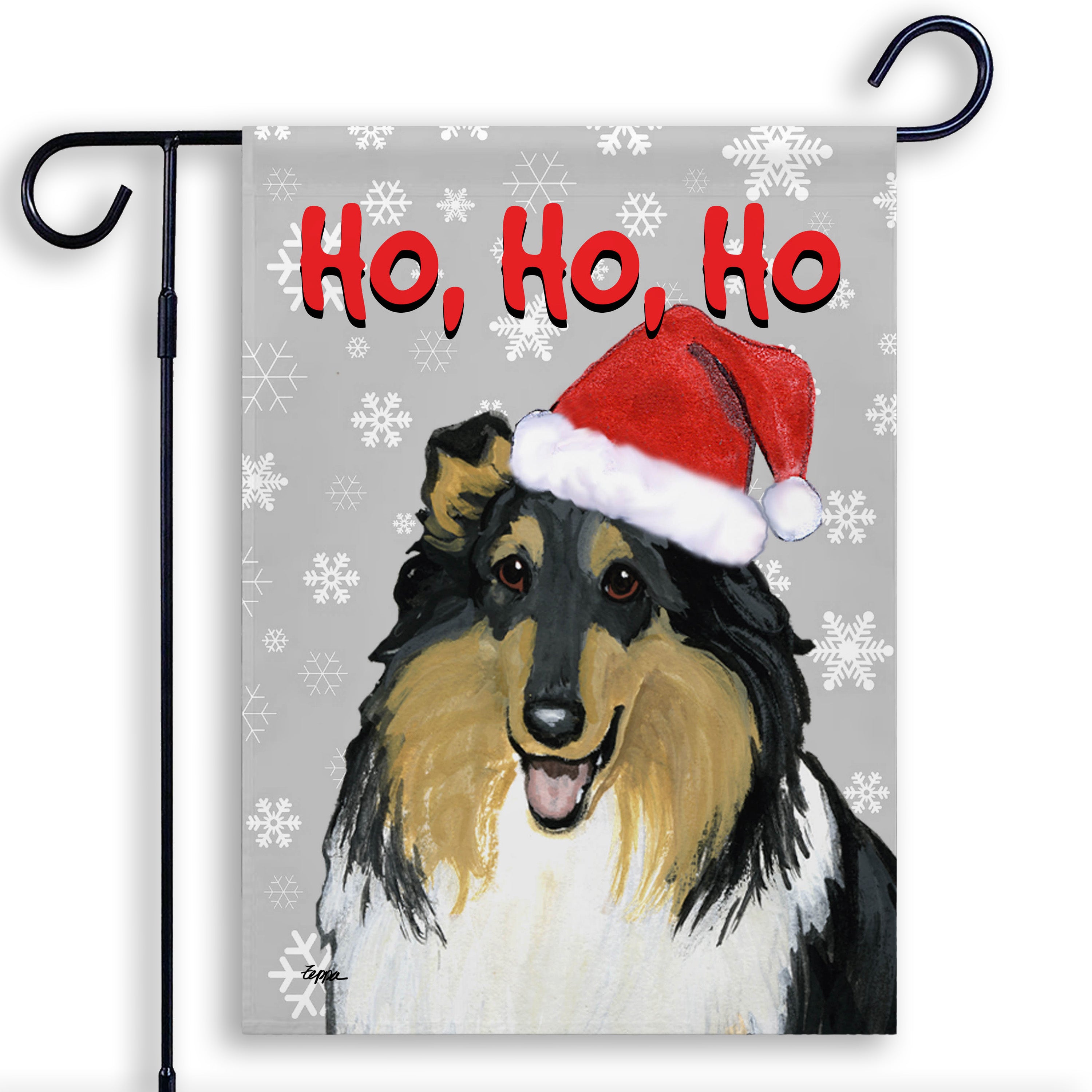 Collie Christmas Garden Flag