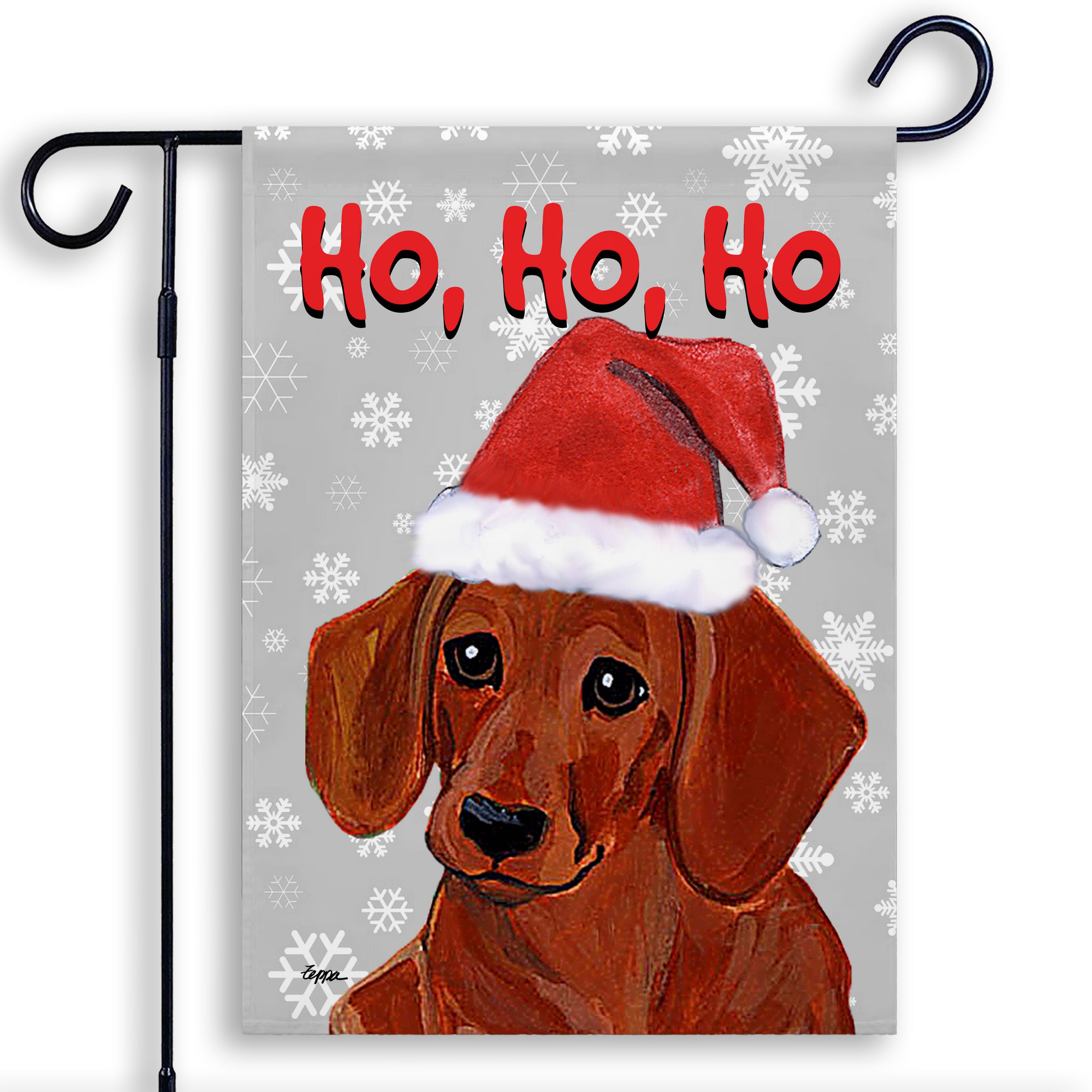Dachshund Christmas Garden Flag