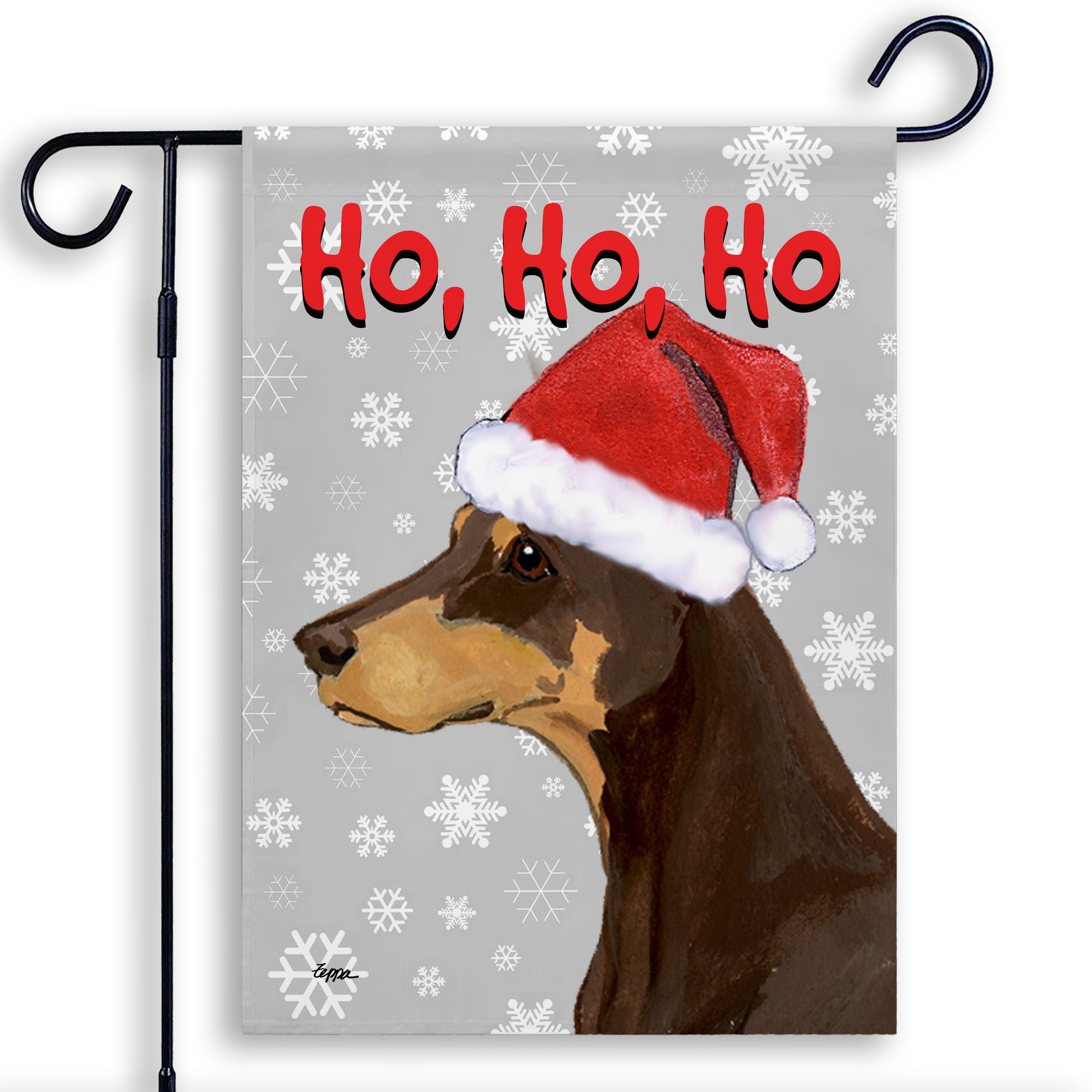 Doberman Pincher Christmas Garden Flag