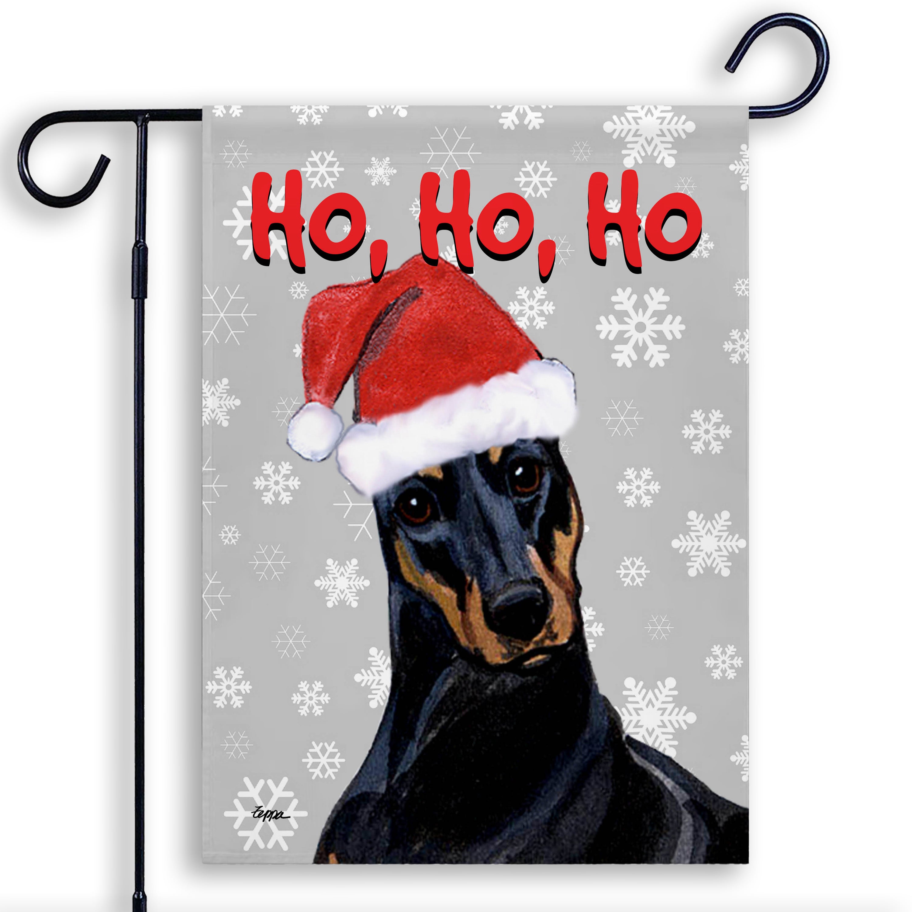 Doberman Pincher Christmas Garden Flag