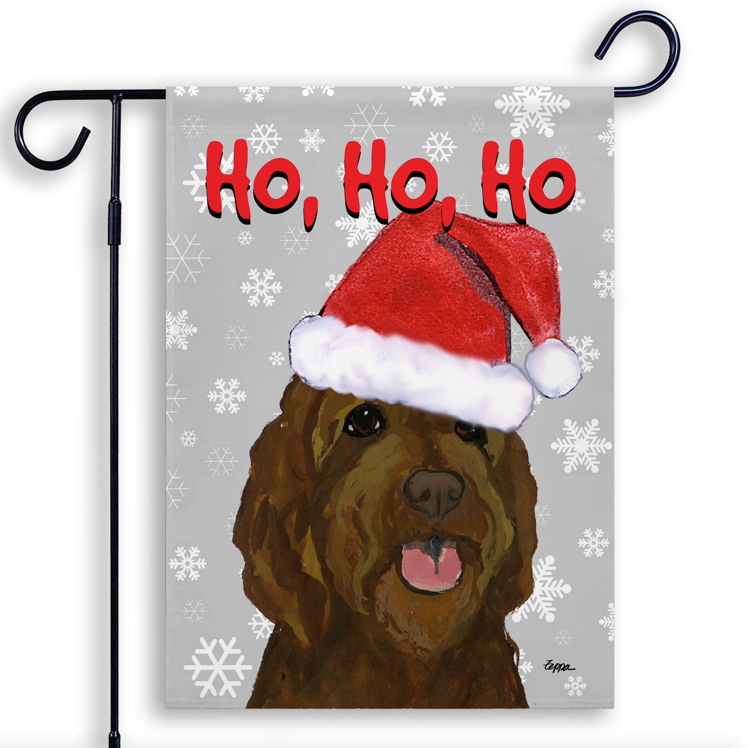Golden-Labra Doodle Christmas Garden Flag