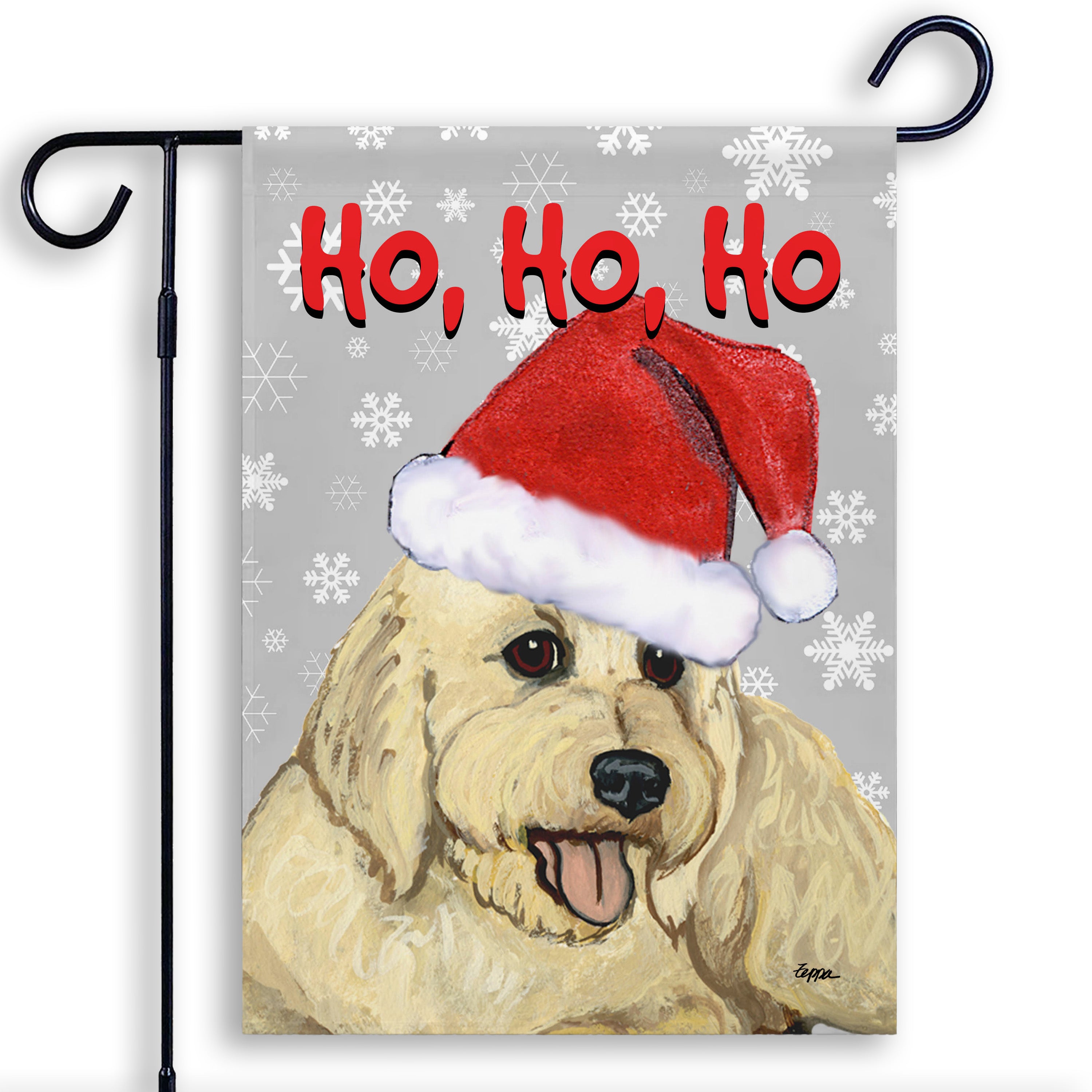 Golden-Labra Doodle Christmas Garden Flag