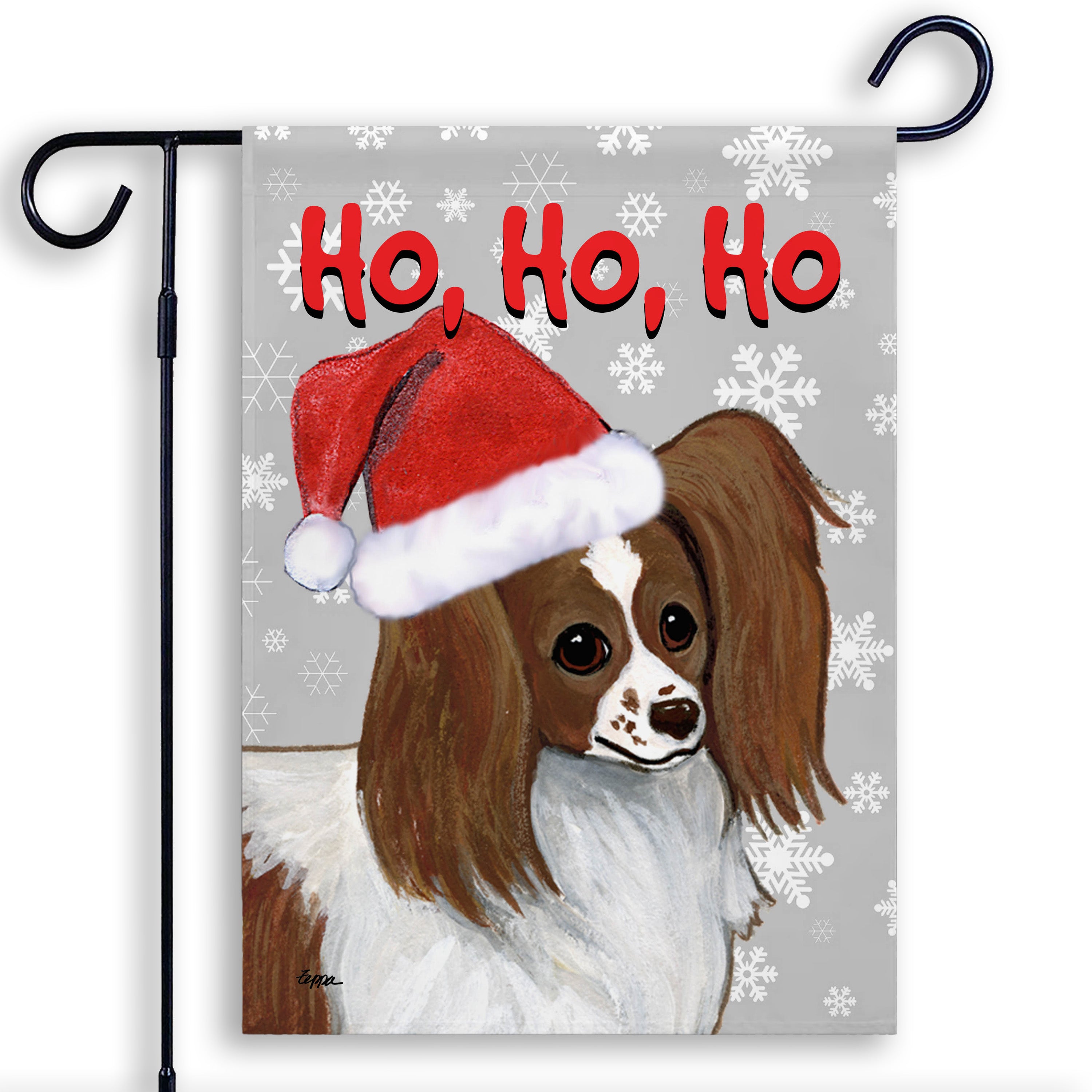 Papillon Christmas Garden Flag