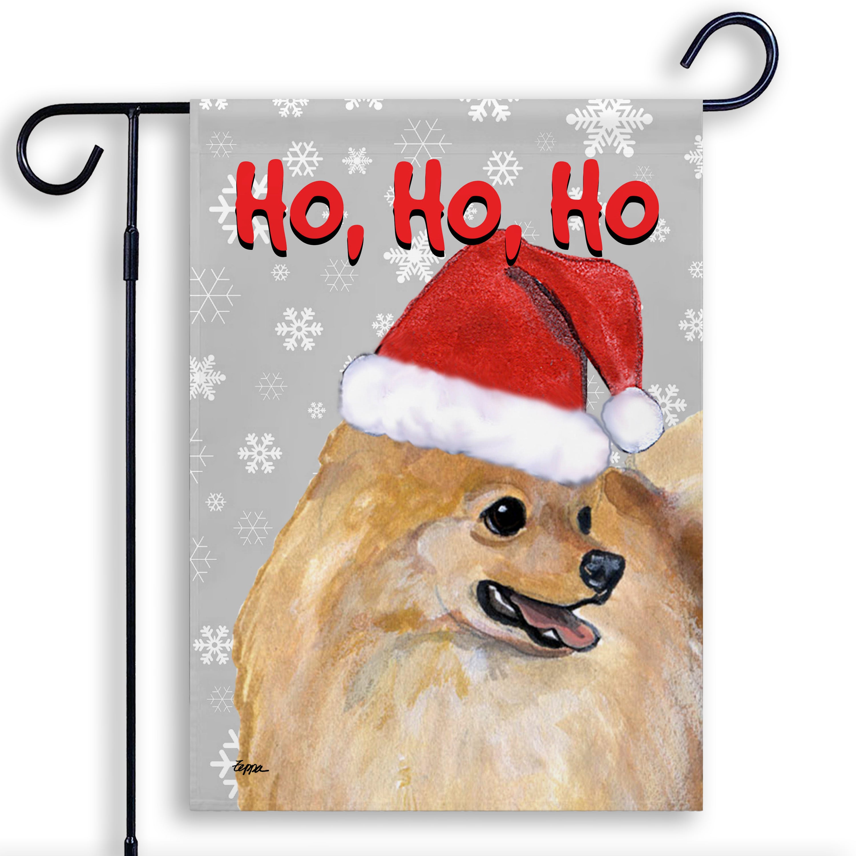 Pomeranian Christmas Garden Flag