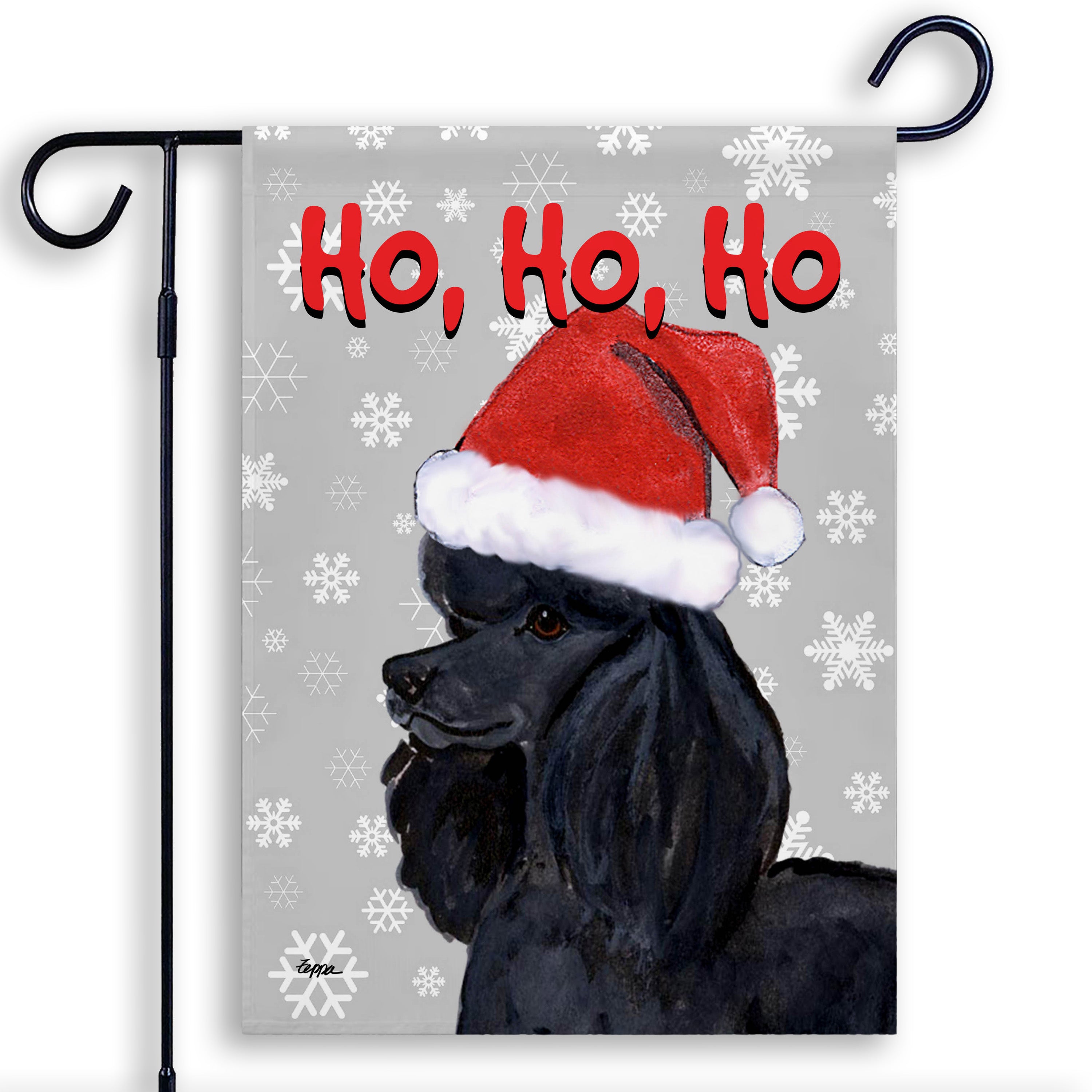 Poodle Christmas Garden Flag