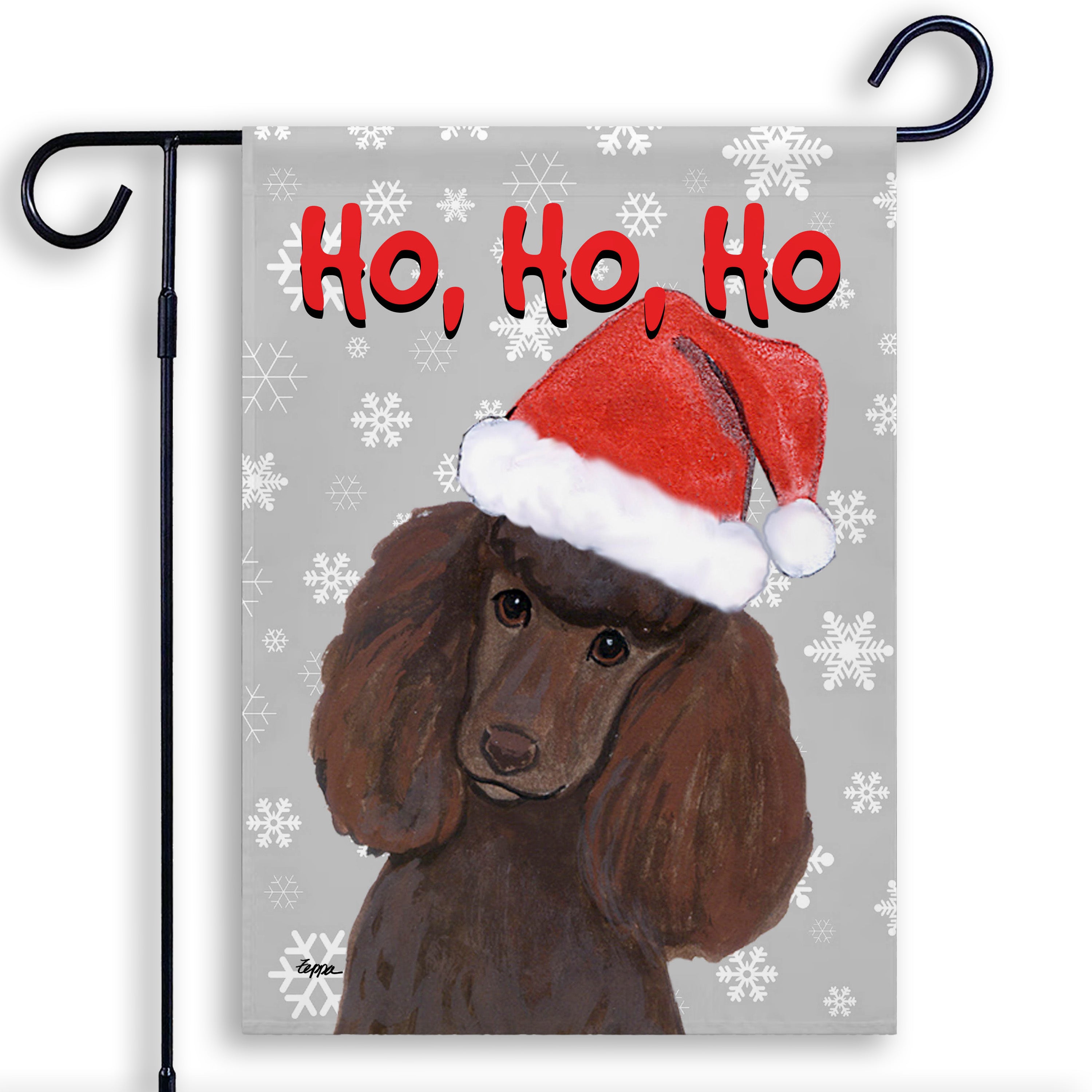 Poodle Christmas Garden Flag