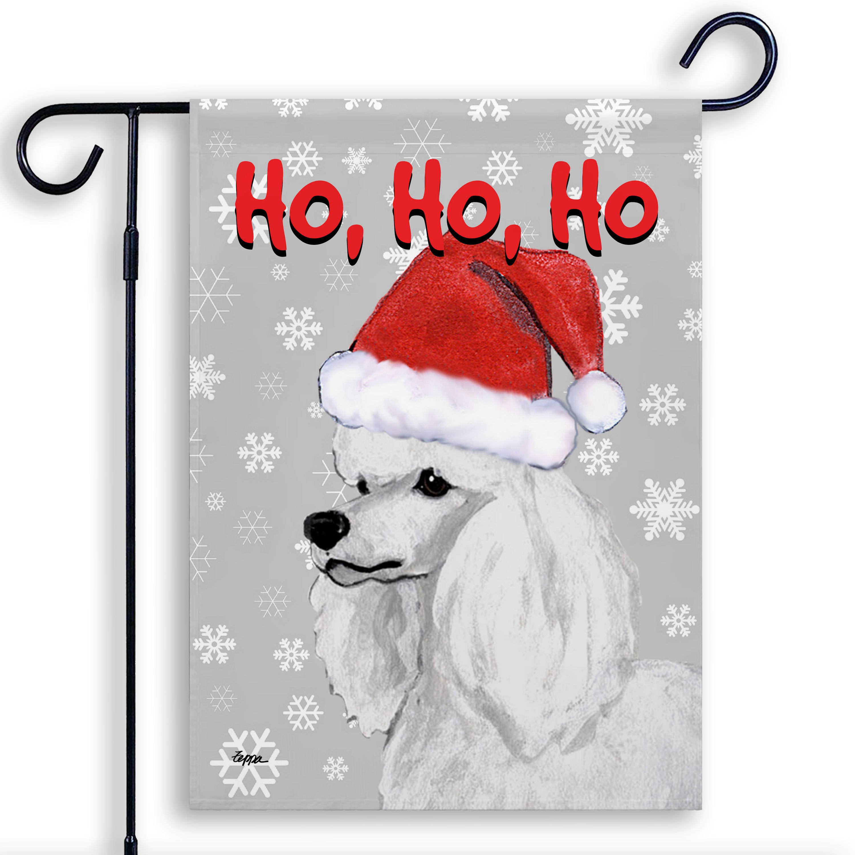 Poodle Christmas Garden Flag