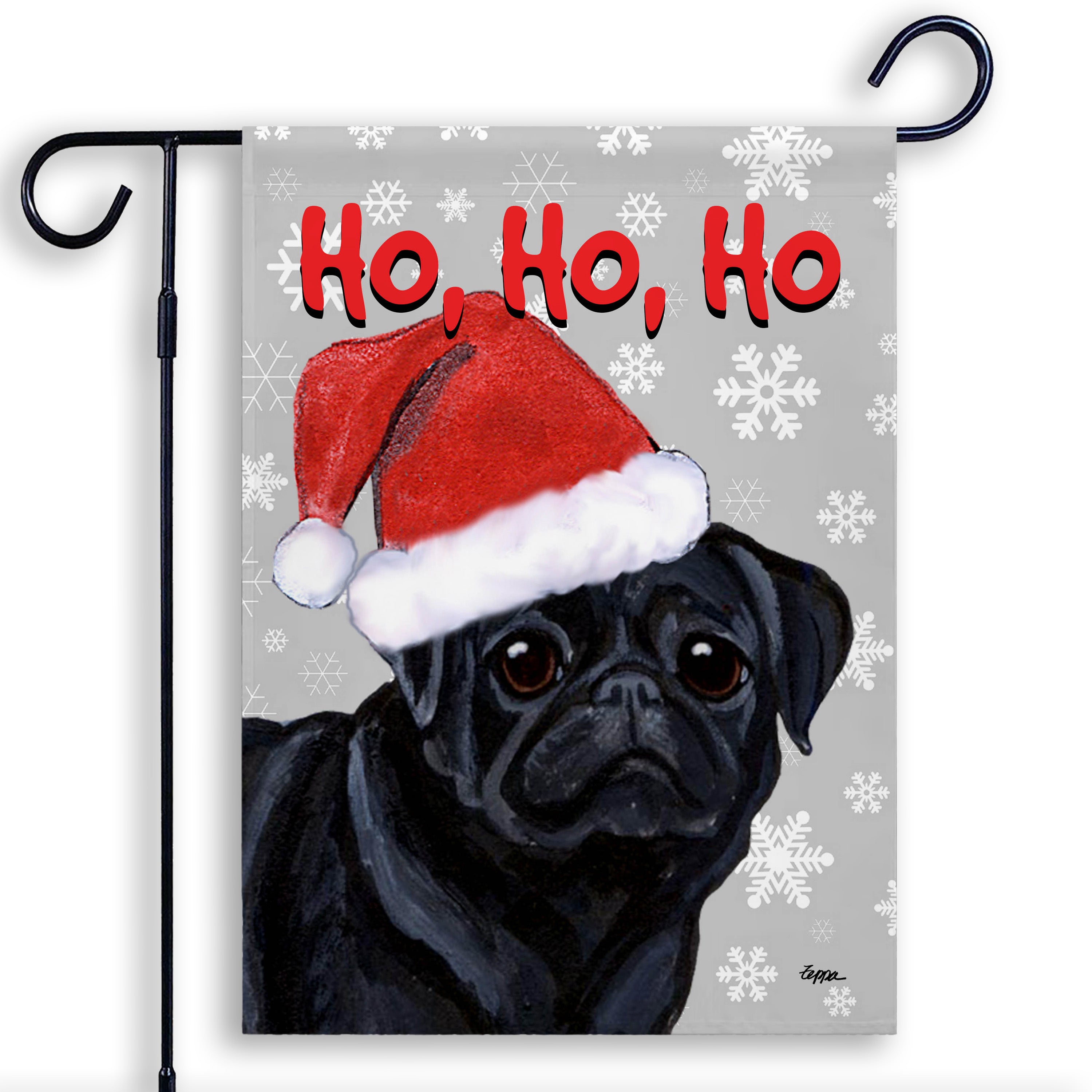Pug Christmas Garden Flag