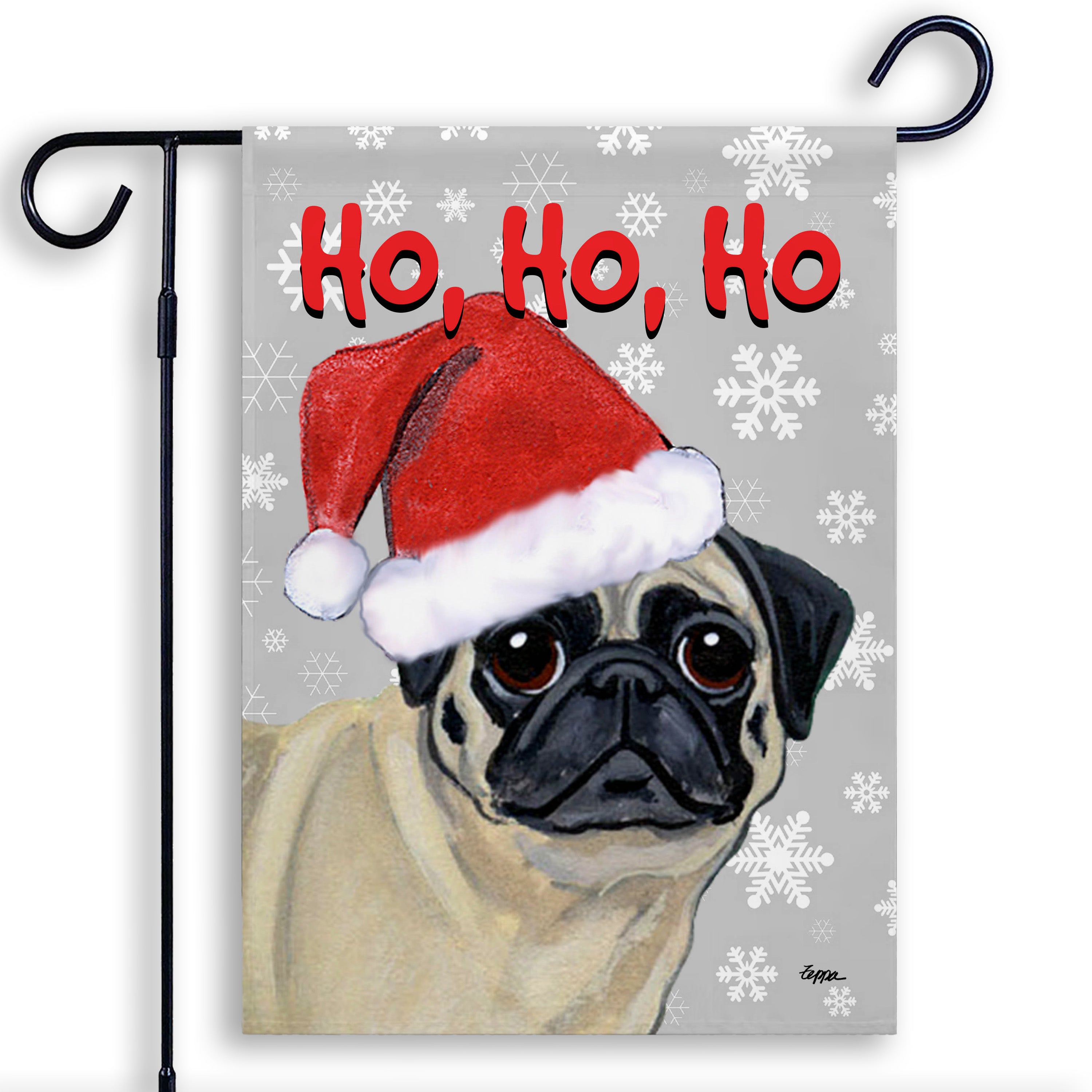 Pug Christmas Garden Flag
