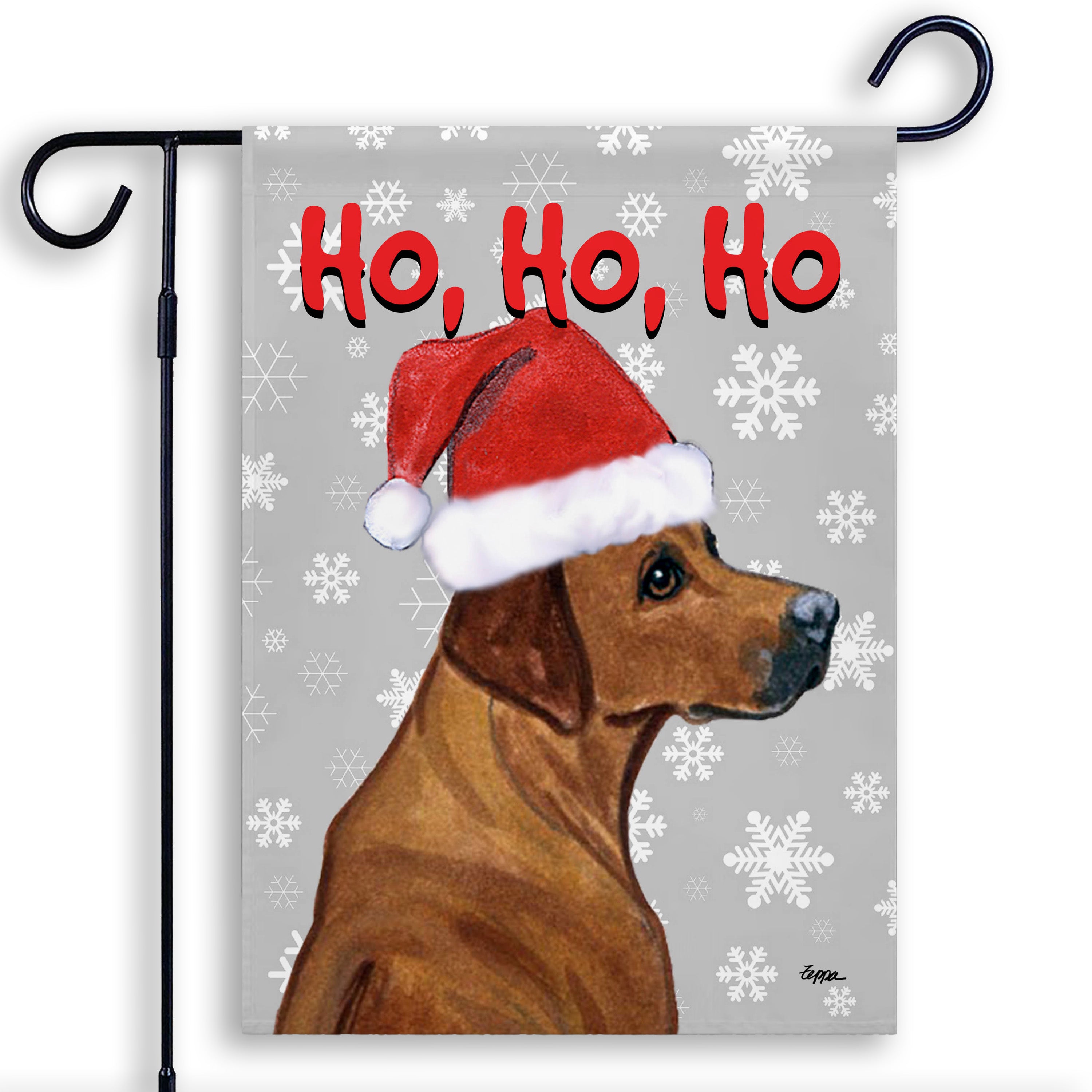 Rhodesian Ridgeback Christmas Garden Flag