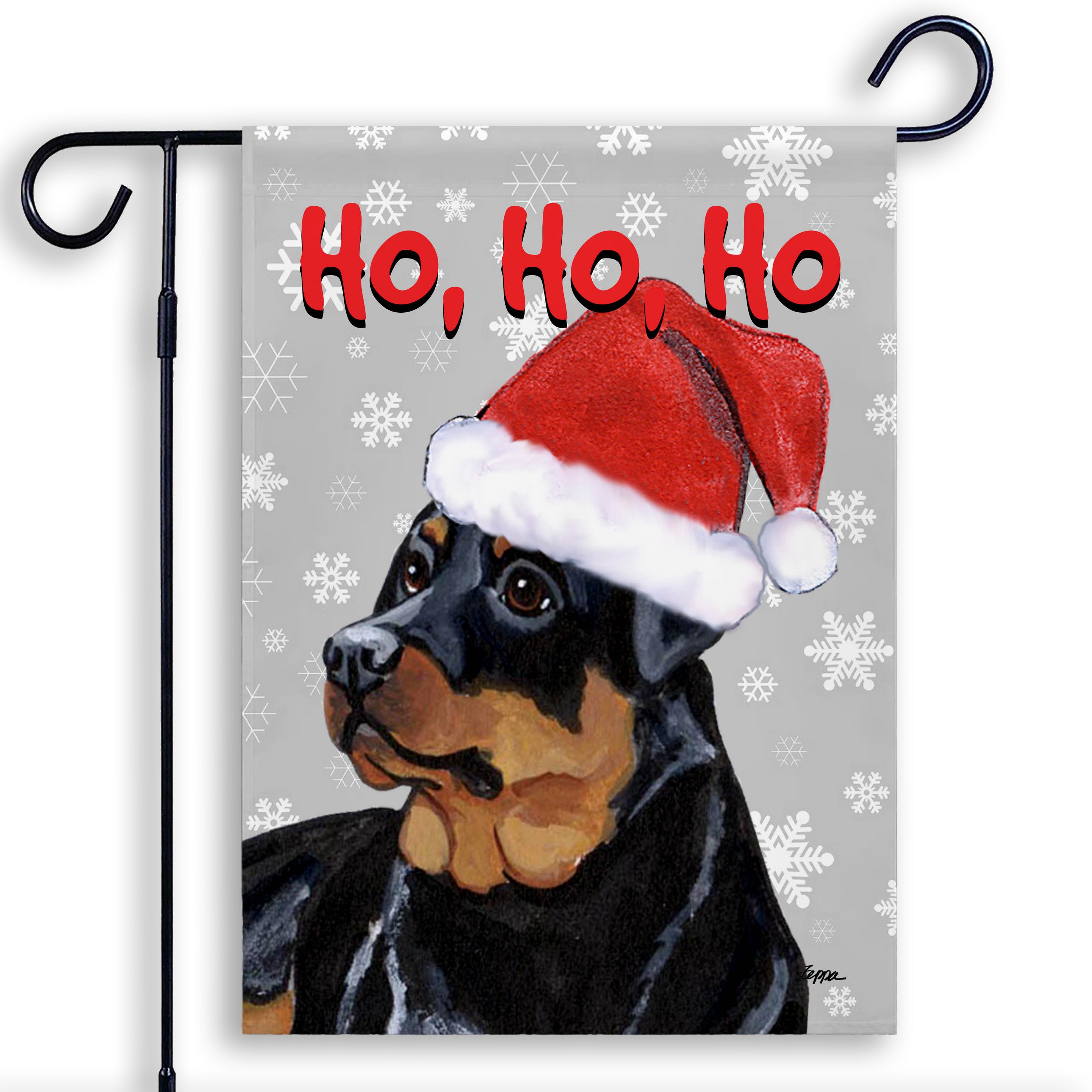 Rottweiler Christmas Garden Flag