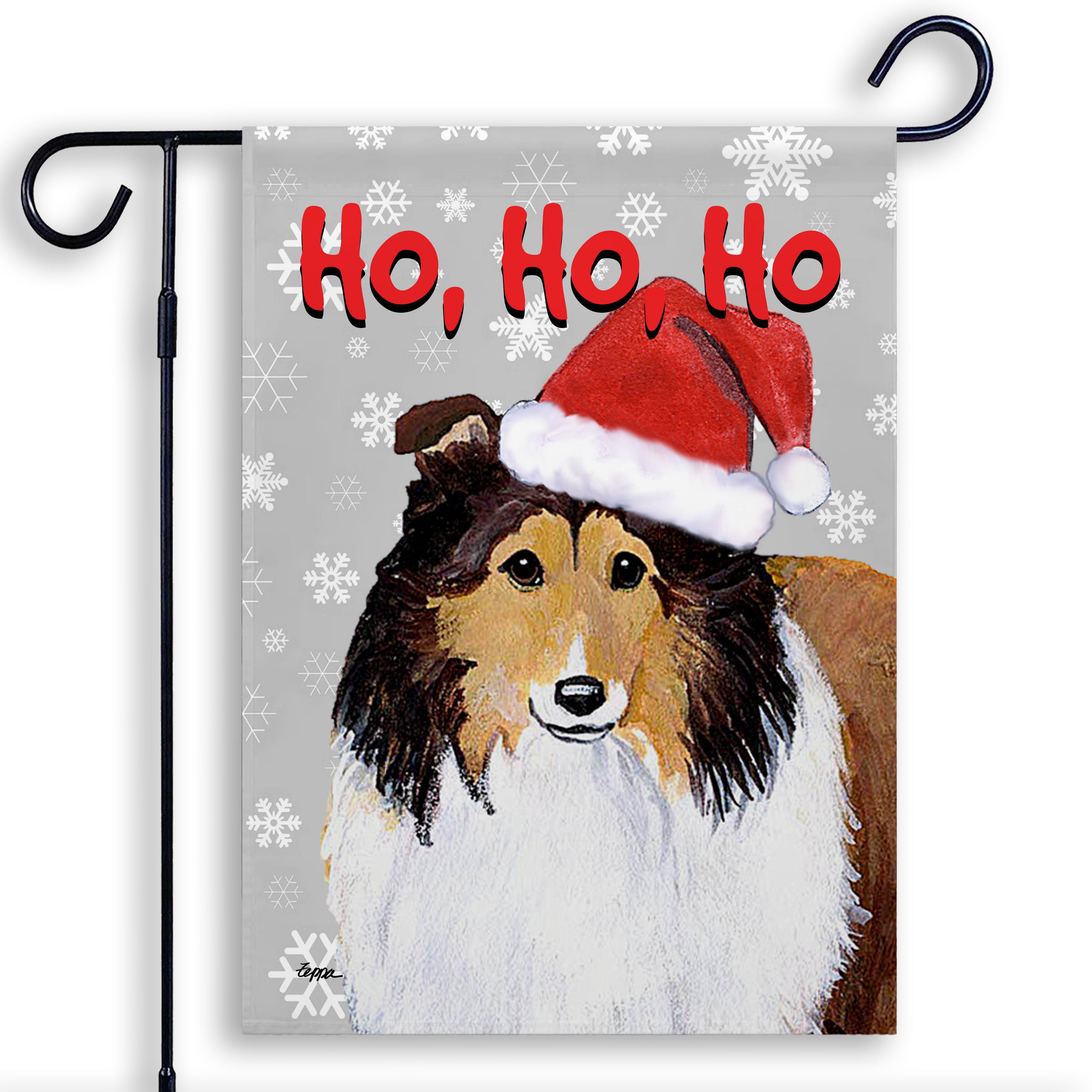 Shetland Sheepdog Christmas Garden Flag