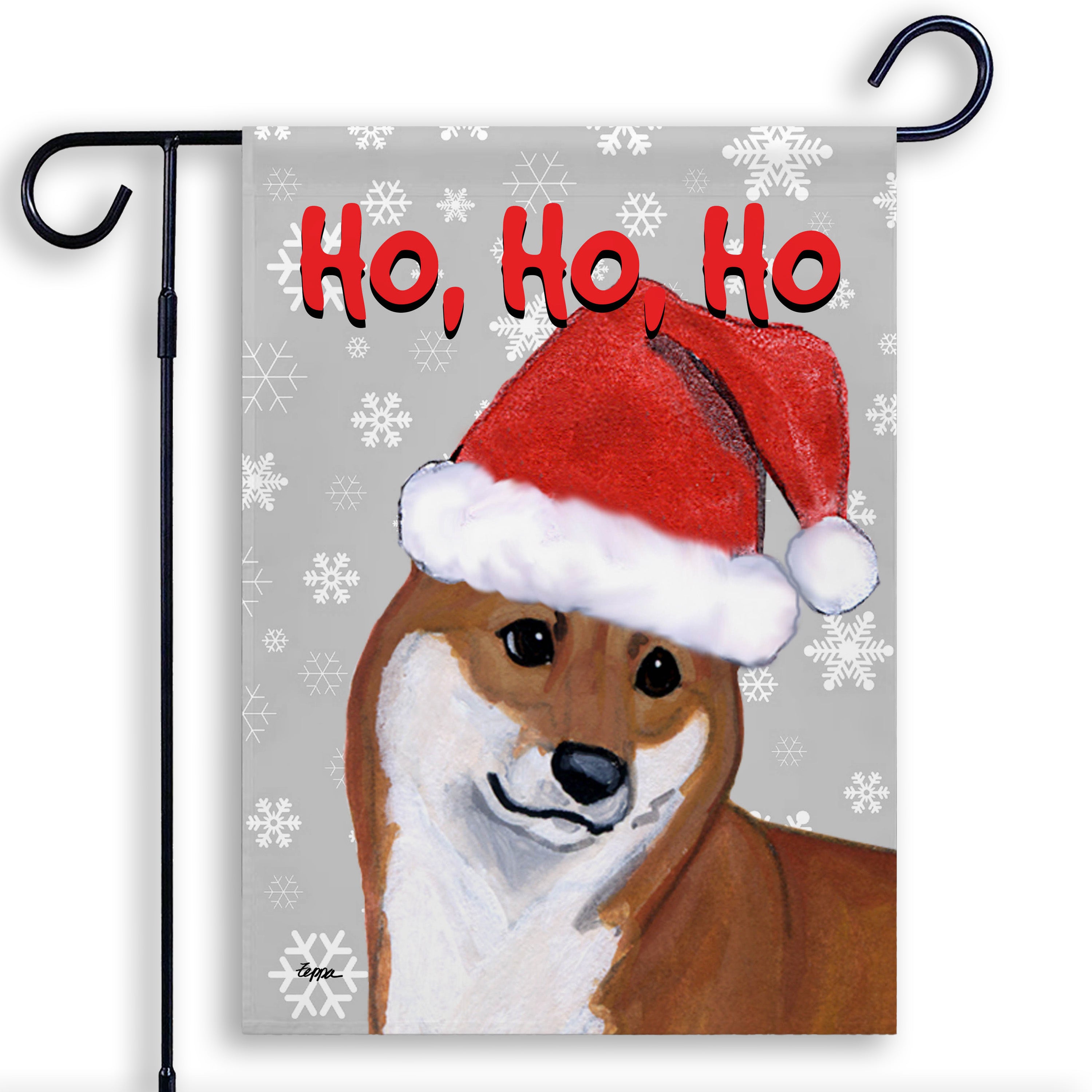 Shiba Inu Christmas Garden Flag