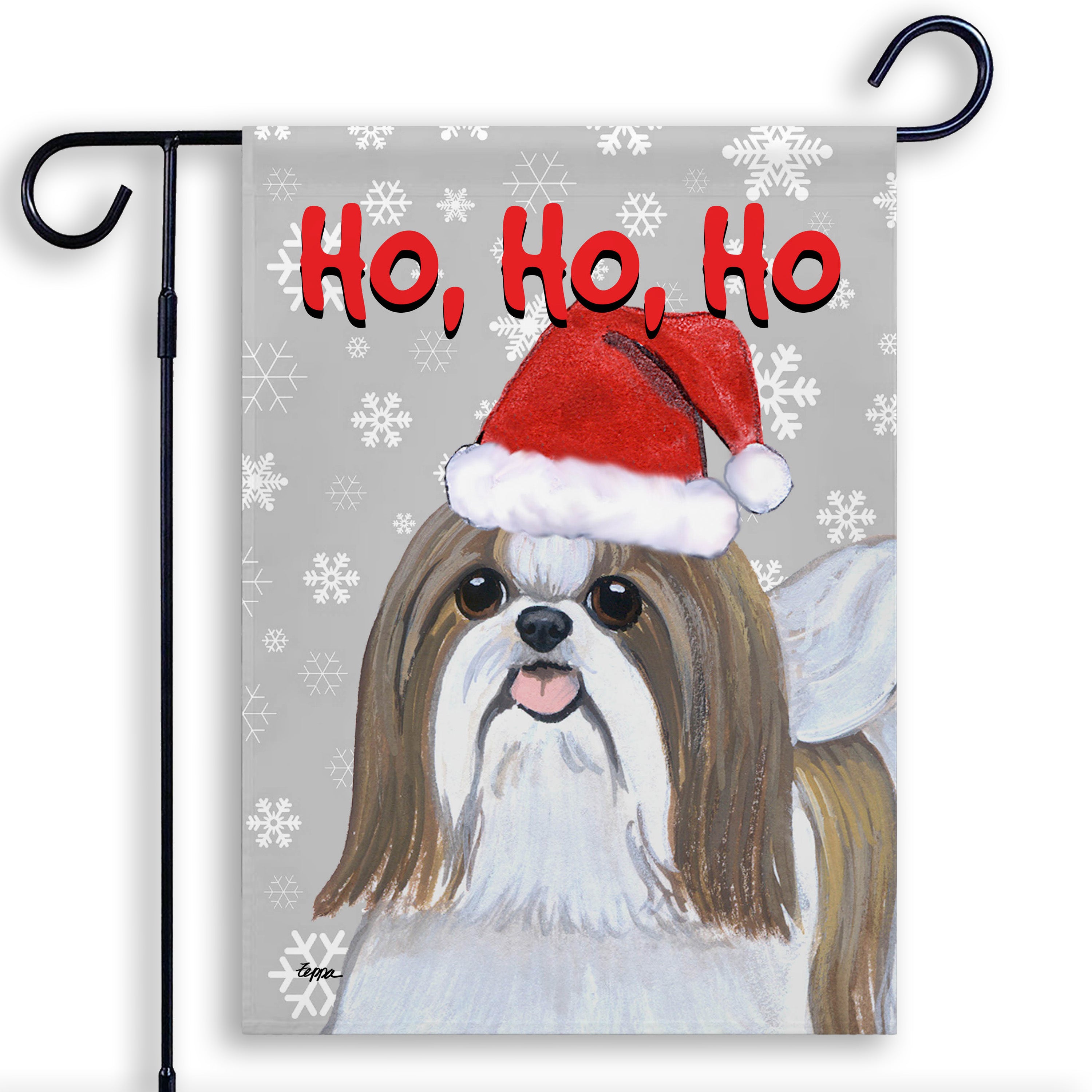 Shih Tzu Christmas Garden Flag