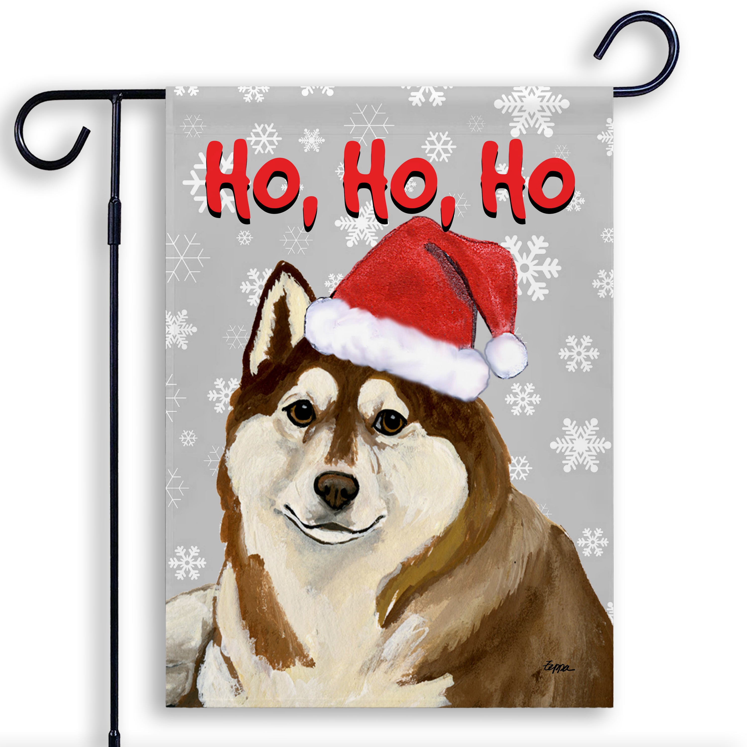 Siberian Husky Christmas Garden Flag