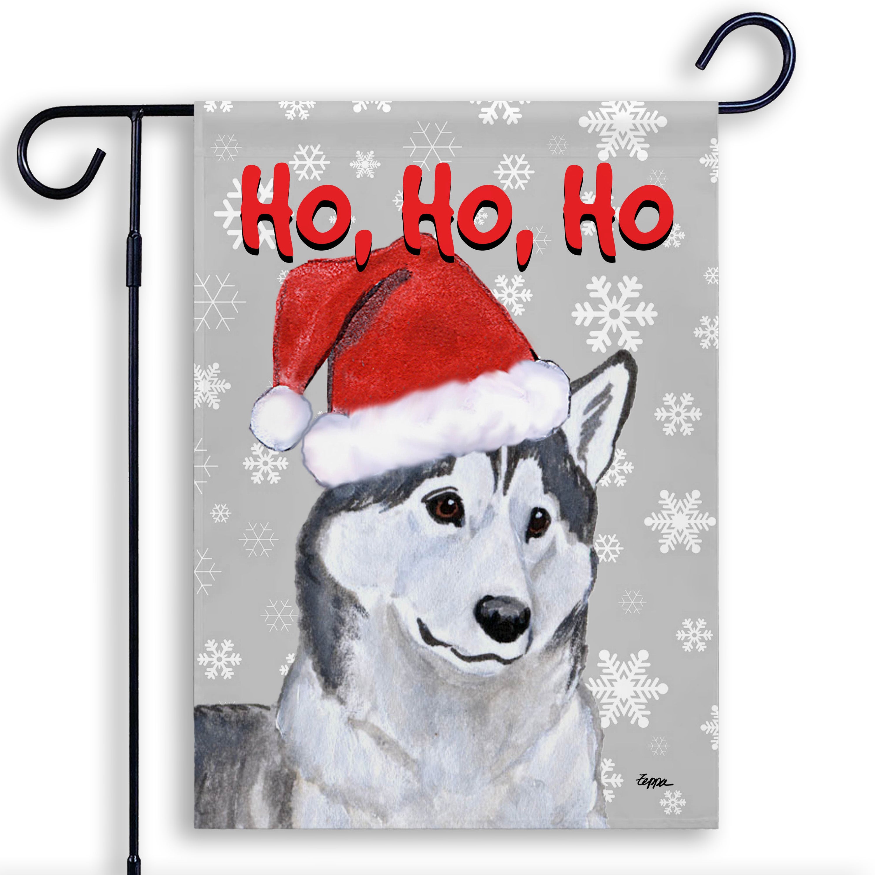 Siberian Husky Christmas Garden Flag