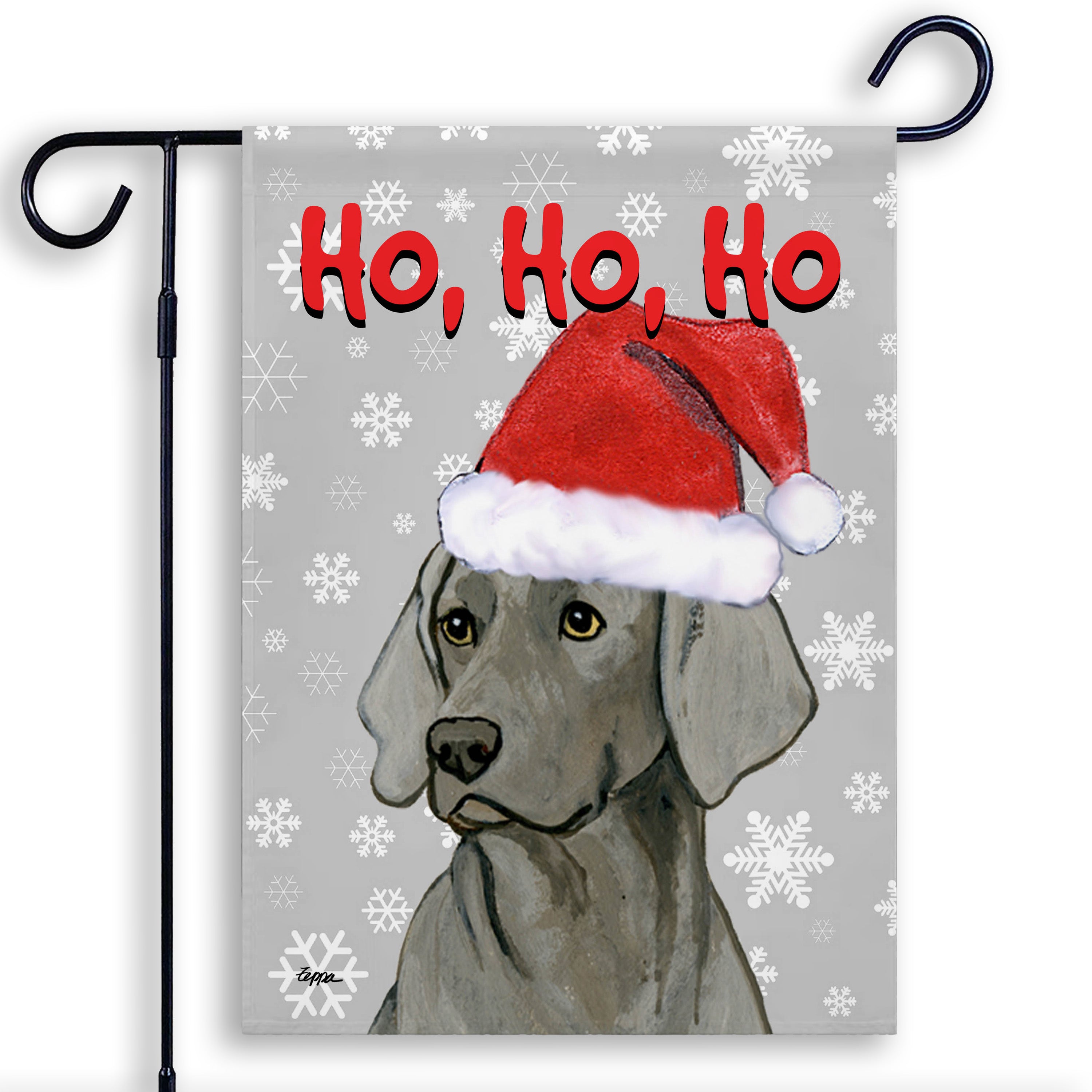 Weimaraner Sitting Christmas Garden Flag
