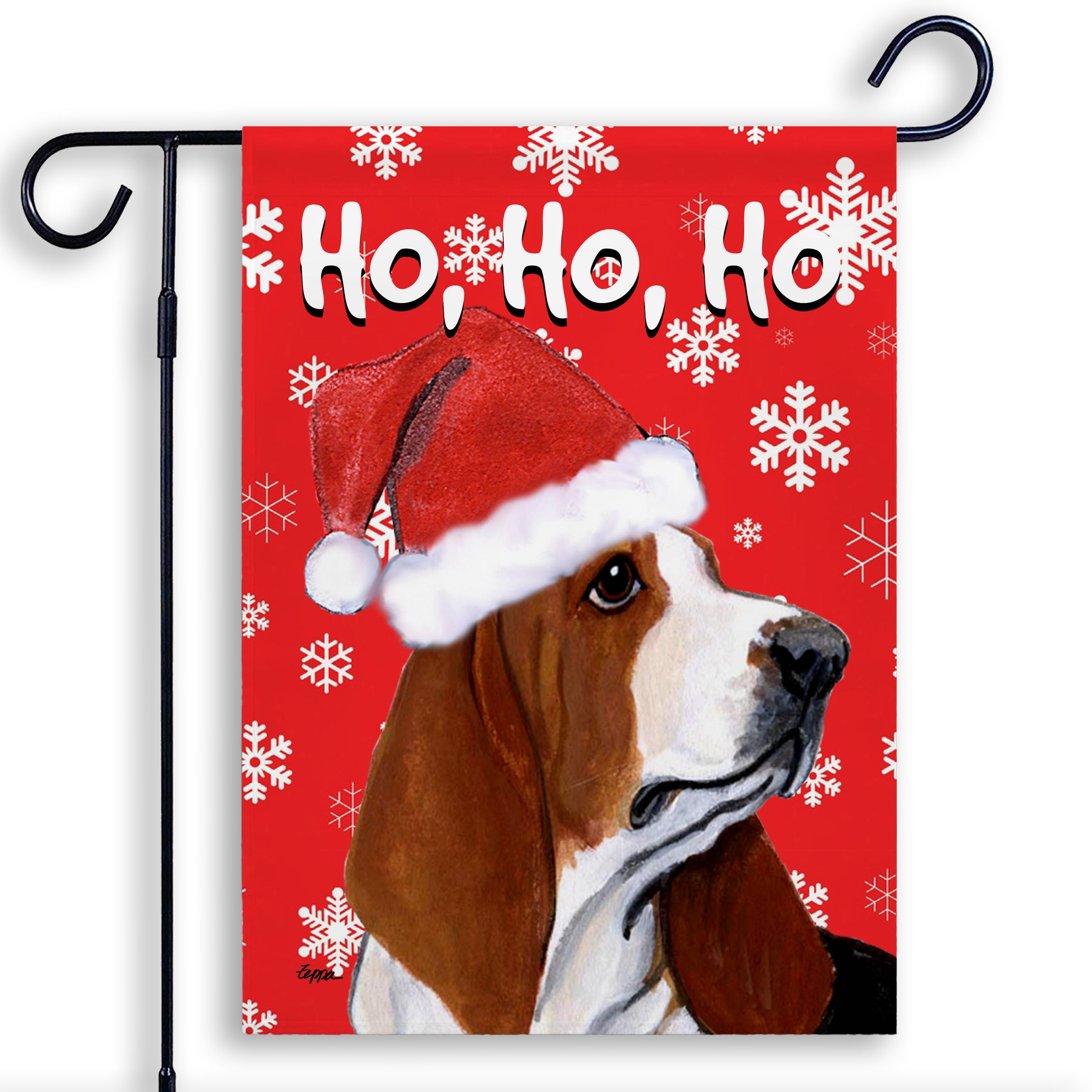 Basset Hound      Christmas Garden Flag