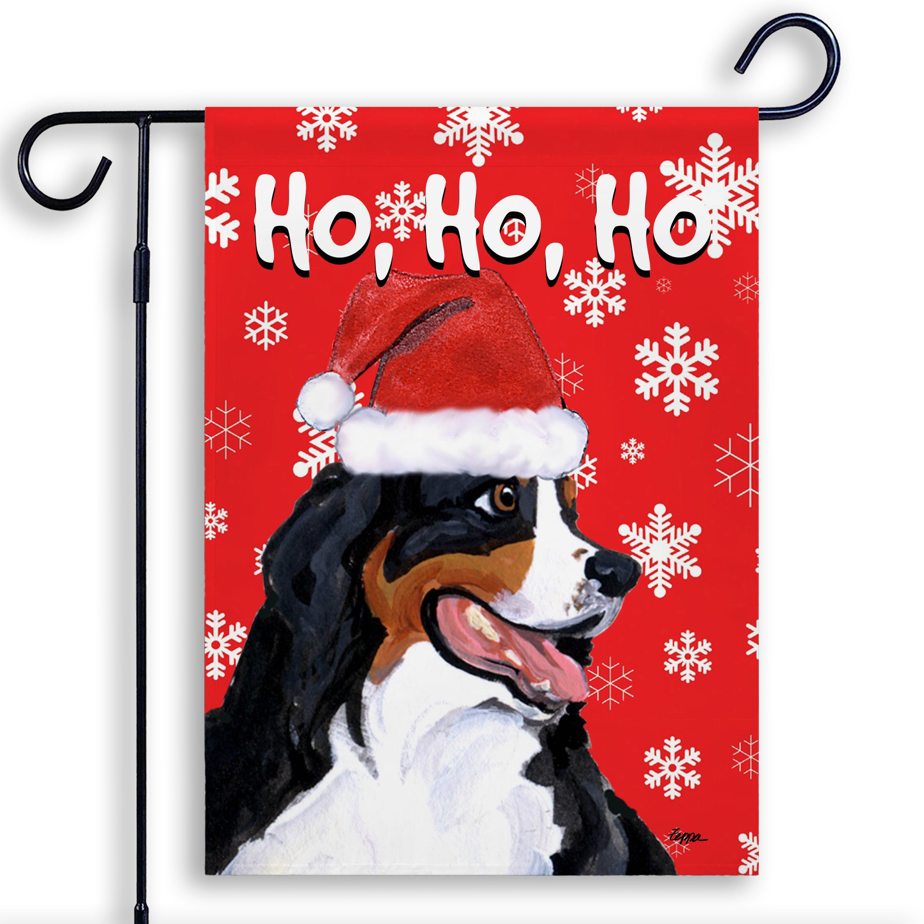 Bernese Mountain Dog Christmas Garden Flag