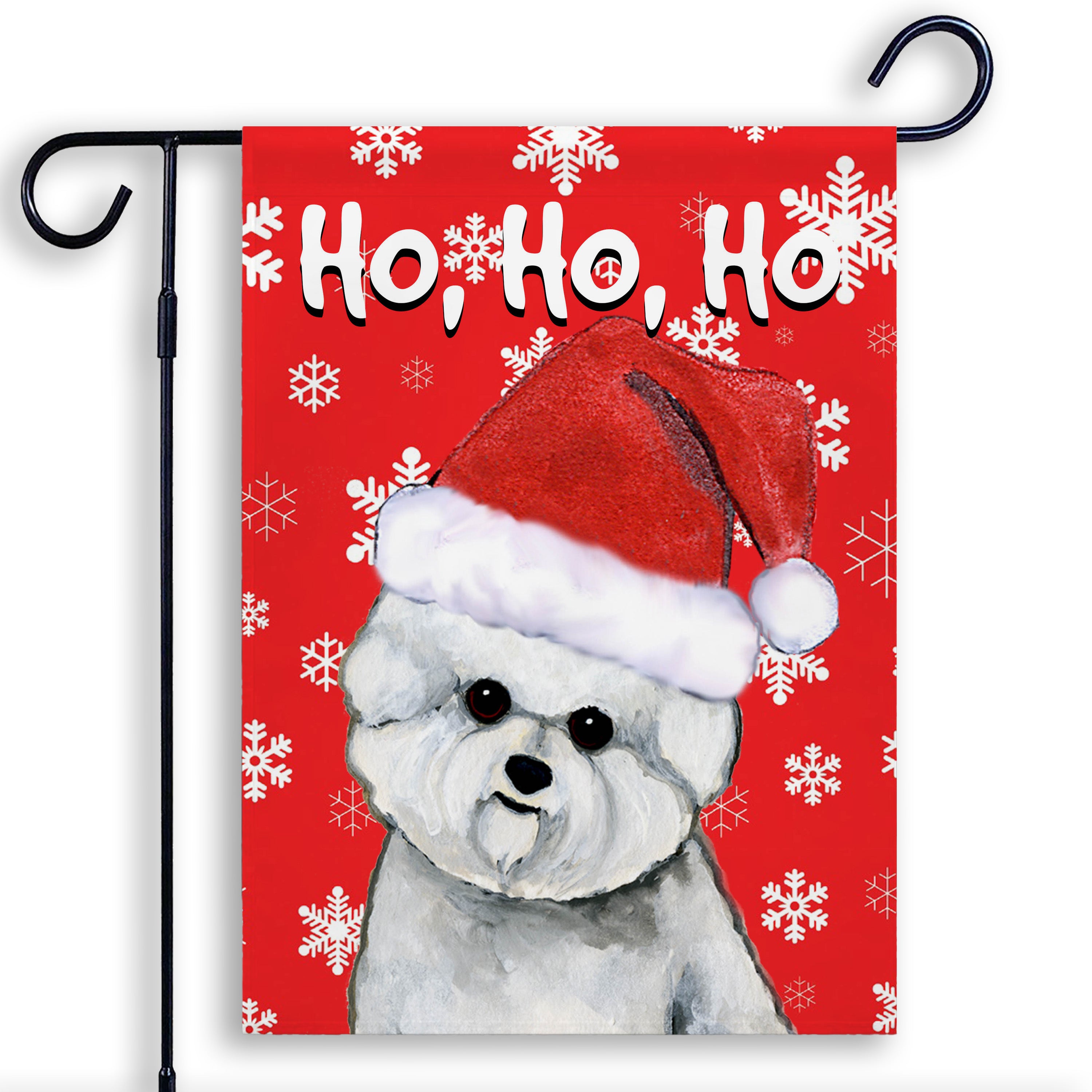 Bichon Frise Christmas Garden Flag