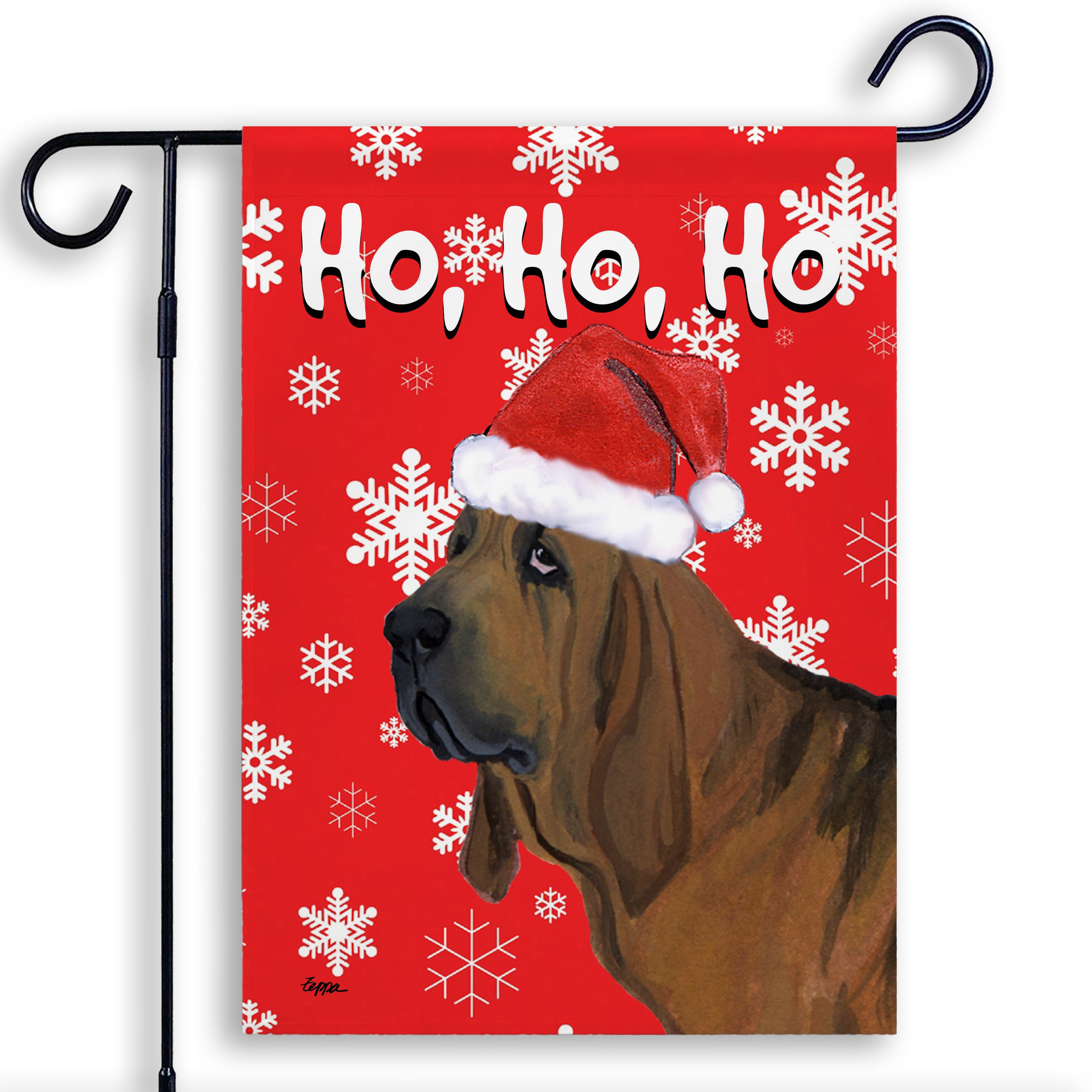 Bloodhound Christmas Garden Flag