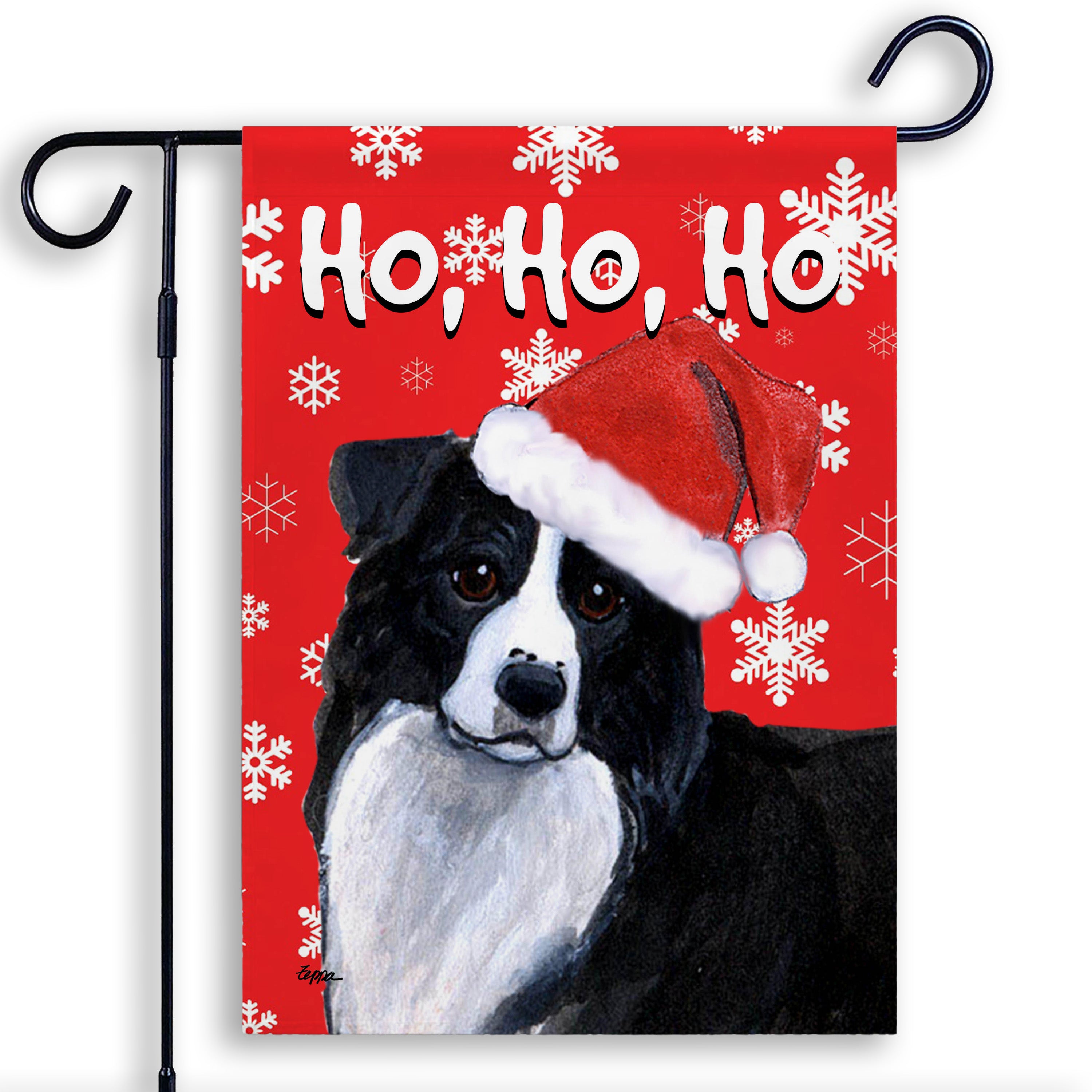 Border Collie Christmas Garden Flag